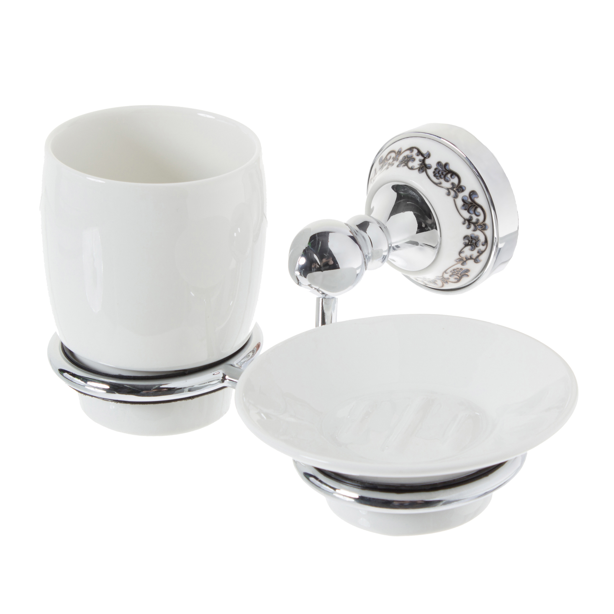 Изображение товара Мыльница и подстаканник Fixsen Bogema керамика цвет хром