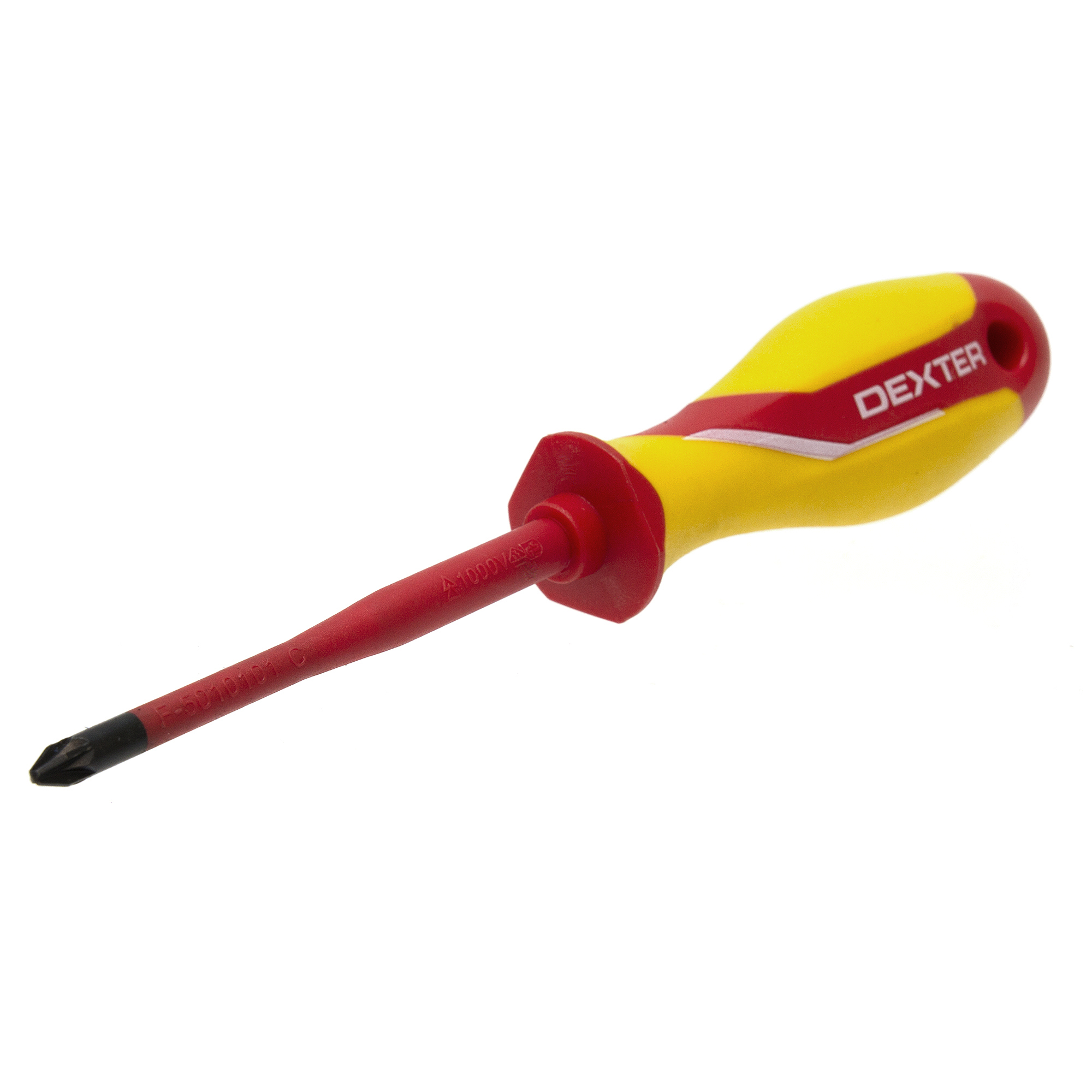 Изображение товара Диэлектрическая крестовая отвертка Dexter PZ2x100 мм с магнитом и эргономичной ручкой