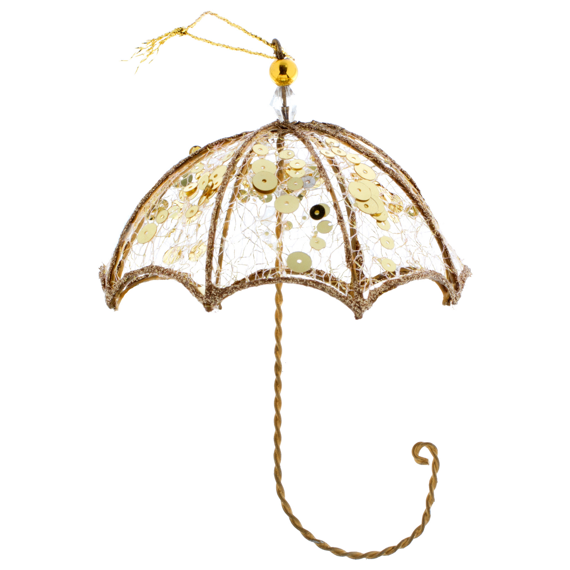 Изображение товара Ёлочное украшение «Зонтик» цвет золотой, 15 см