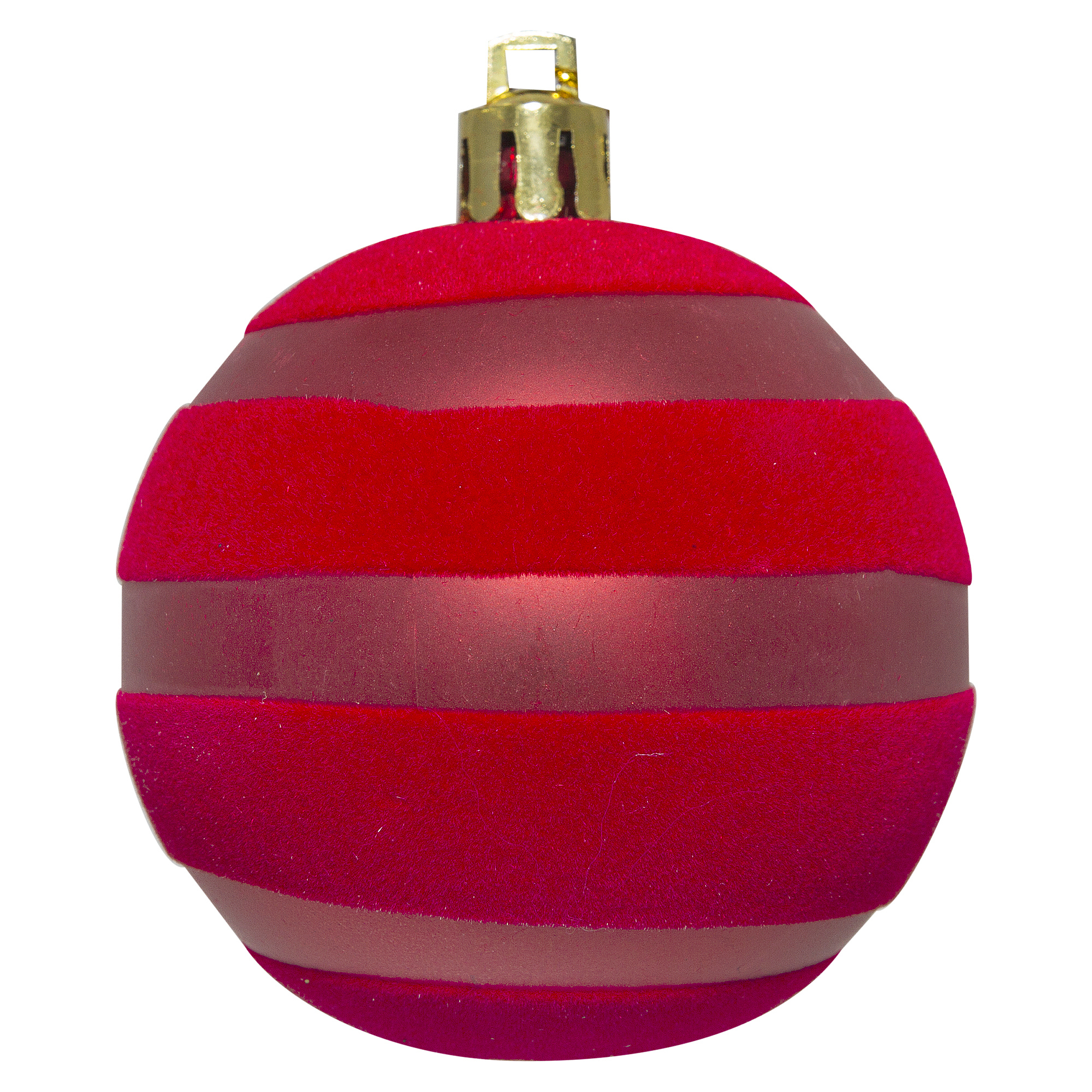 Изображение товара Шар ёлочный «Полоса» 8 см, цвет красный