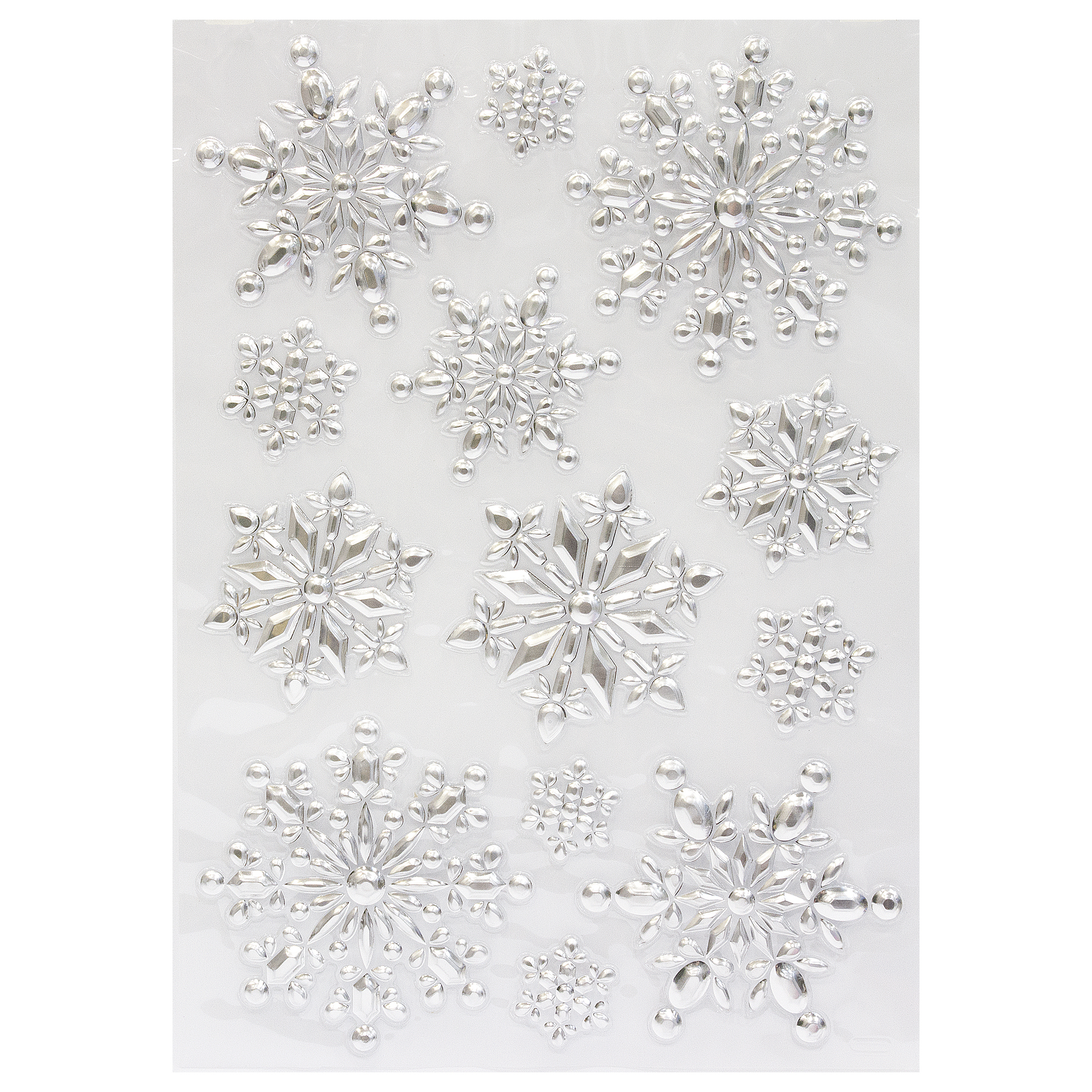 Изображение товара Наклейки 3D «Серебряные Снежинки»