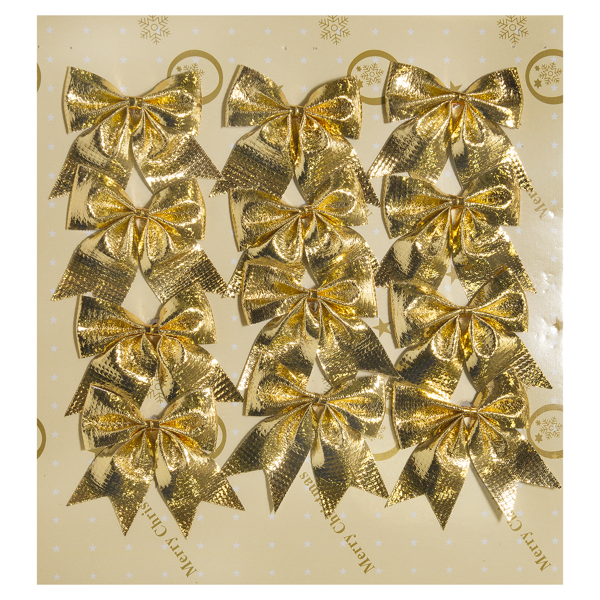 Изображение товара Набор ёлочных украшений «Бантики» 3.5 см, цвет золотистый, 12 шт.