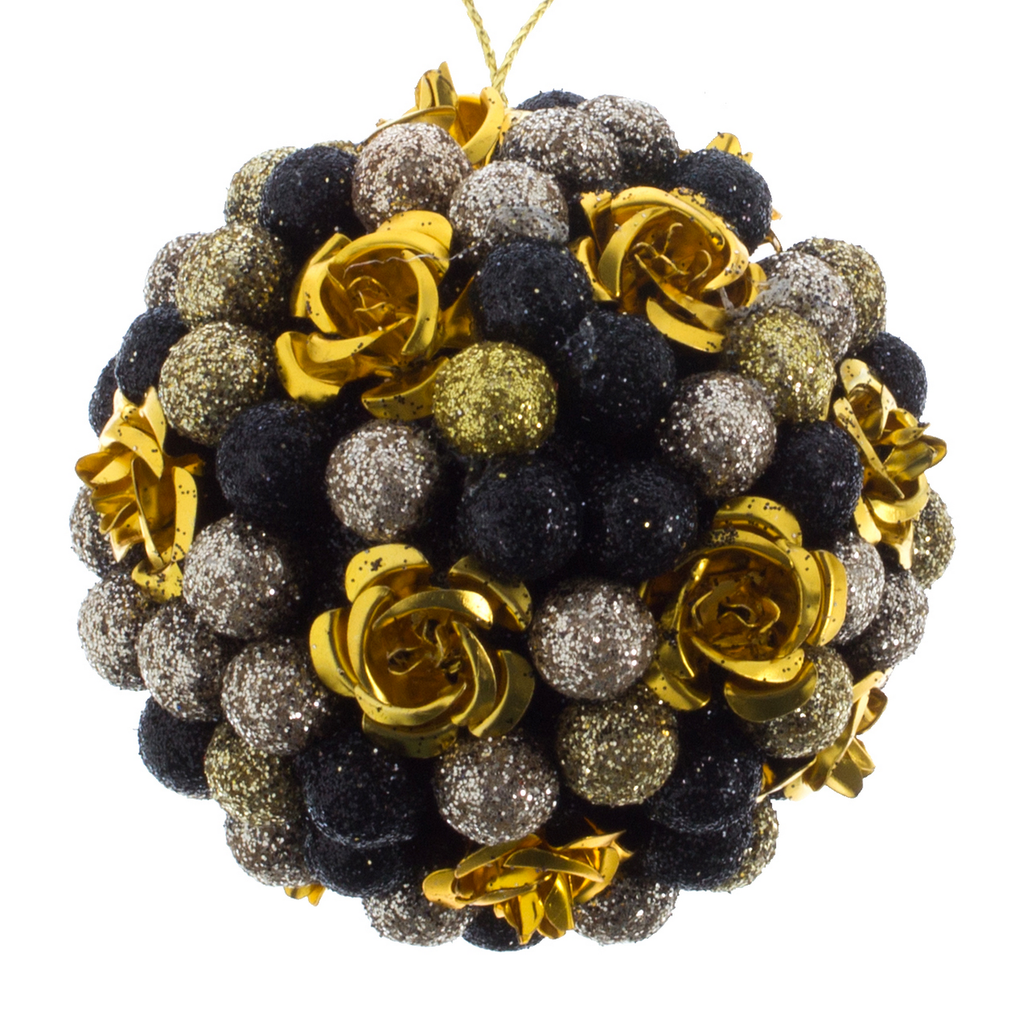 Изображение товара Шар ёлочный 41100, черный/золотой, диаметр 6 см