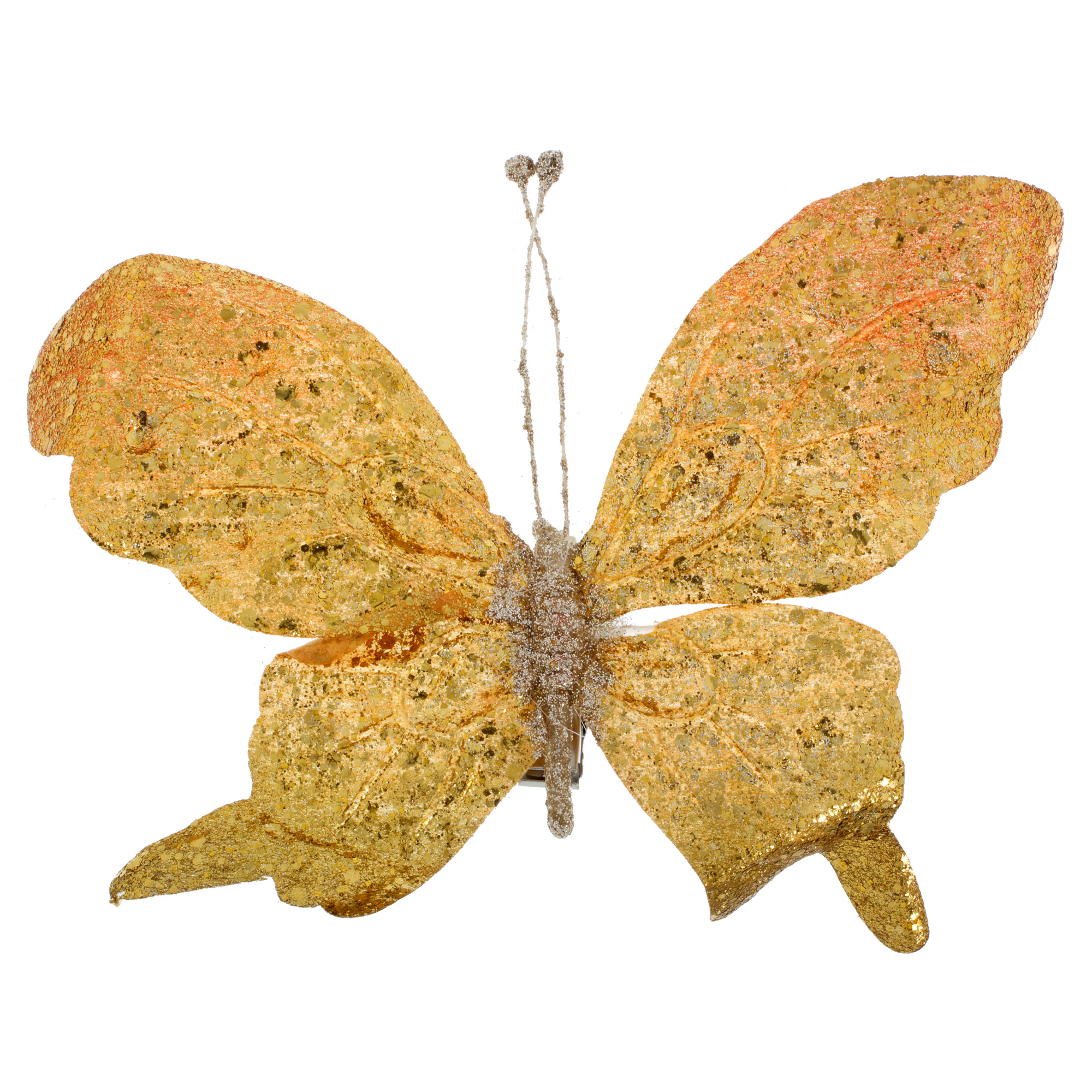 Изображение товара Ёлочное украшение Бабочка 19 см золотое безопасное для детей праздничный декор