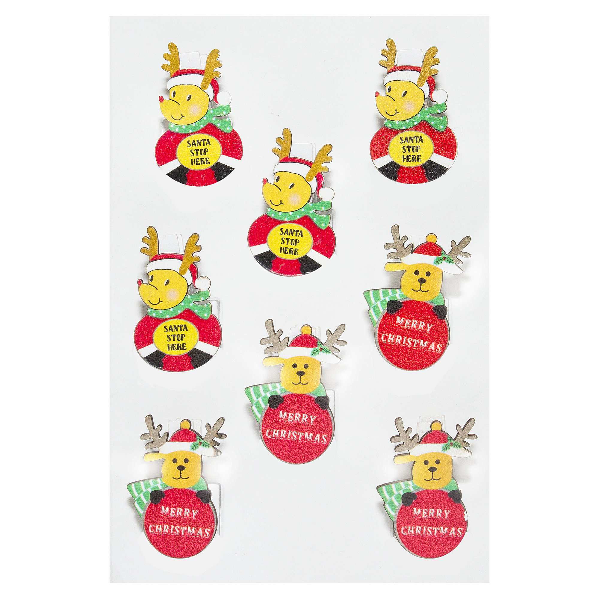 Изображение товара Ёлочное украшение Олени 3.5 см 8 шт натуральное дерево праздничный декор