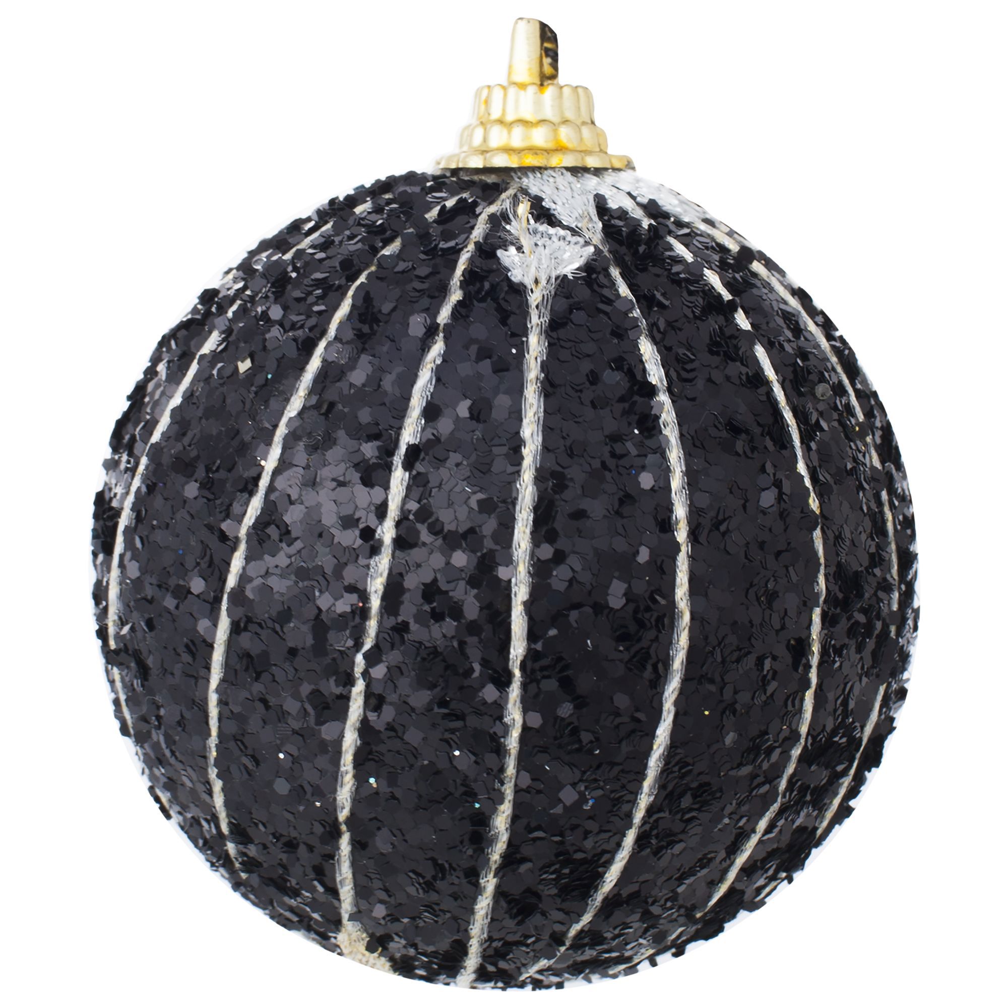 Изображение товара Шар ёлочный с полосой, 6 см, цвет черный