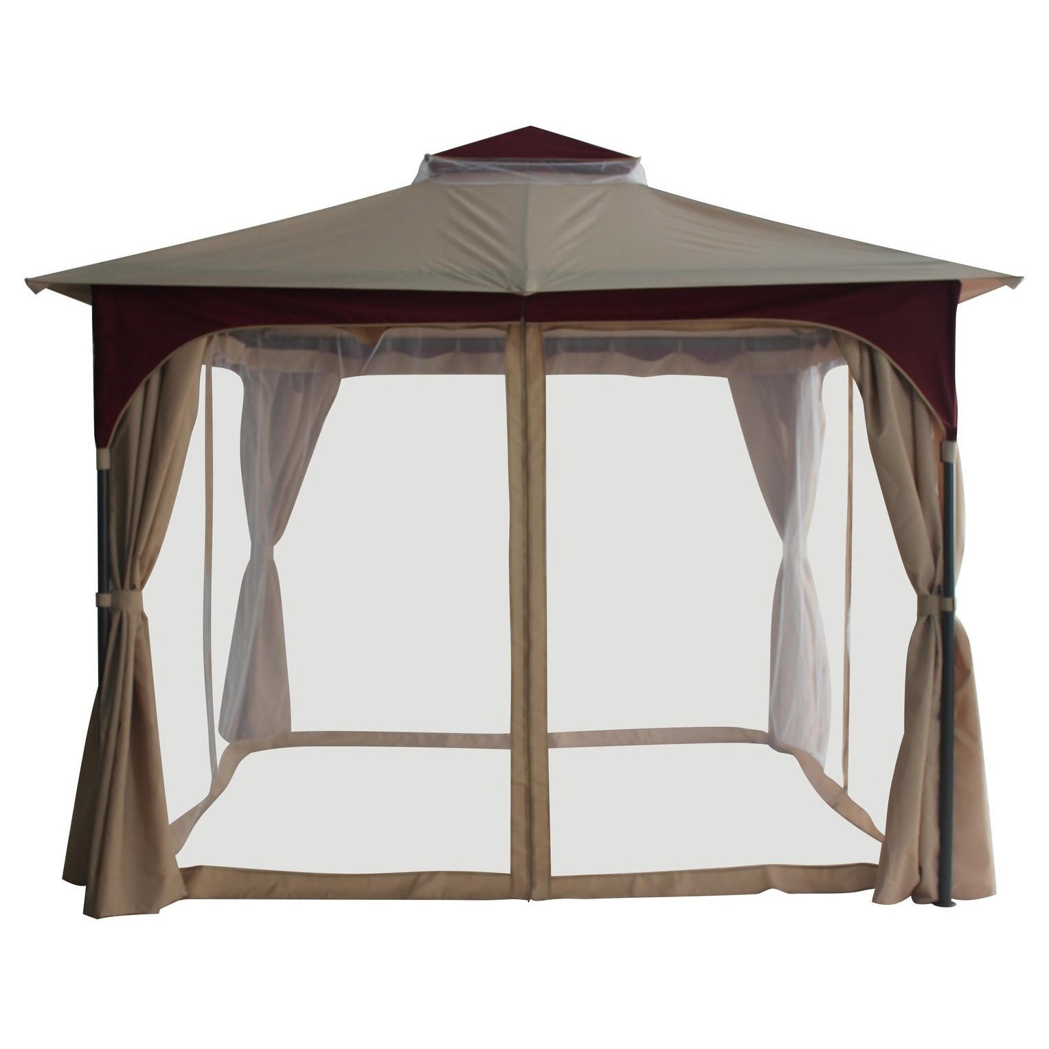 Изображение товара Набор для павильона «Сапфир»: сетка, тент, стенка, цвет вишня/бежевый