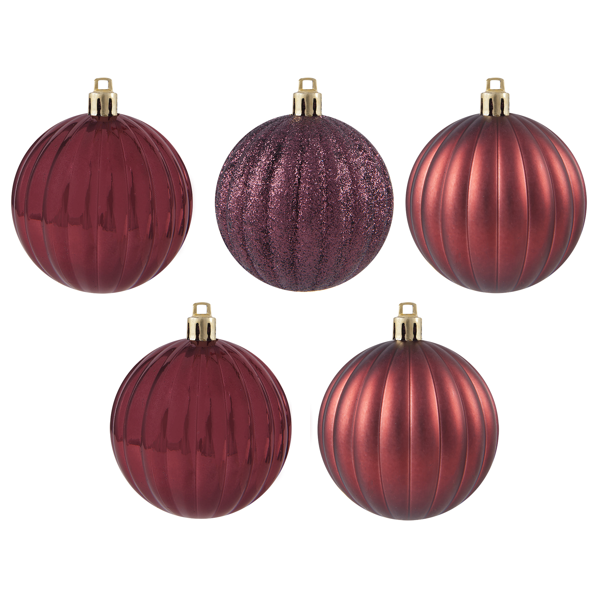 Изображение товара Набор ёлочных шаров 36 штук, 5-8 см, пластик, в тубе, красные