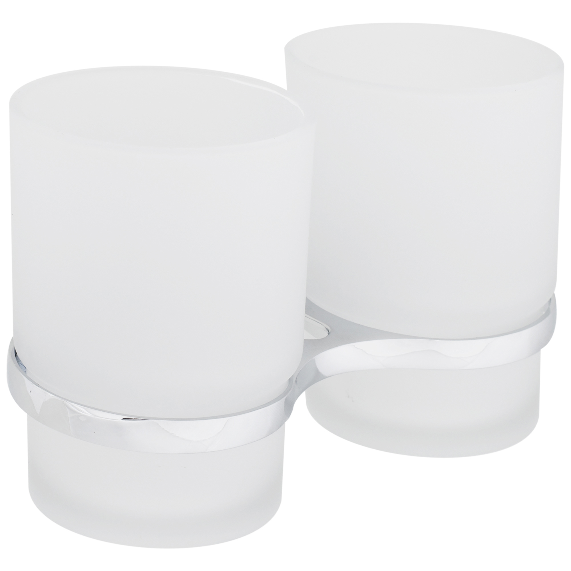 Изображение товара Стакан подвесной для зубных щёток Grampus «Laguna», двойной, стекло, цвет хром