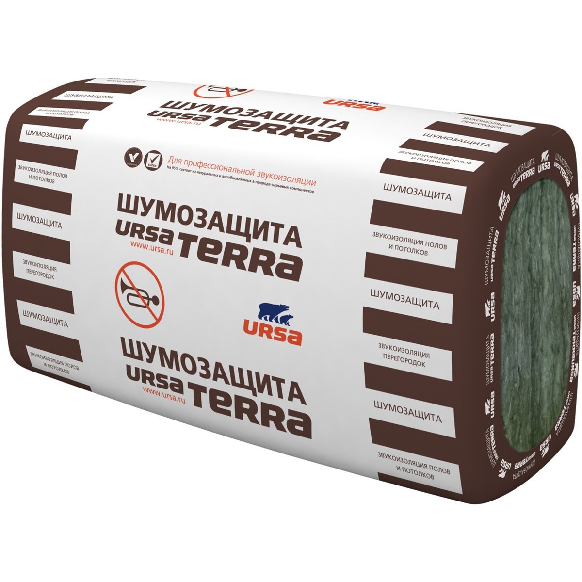 Изображение товара Звукоизоляция URSA TERRA Шумозащита 50 мм для стен и потолков
