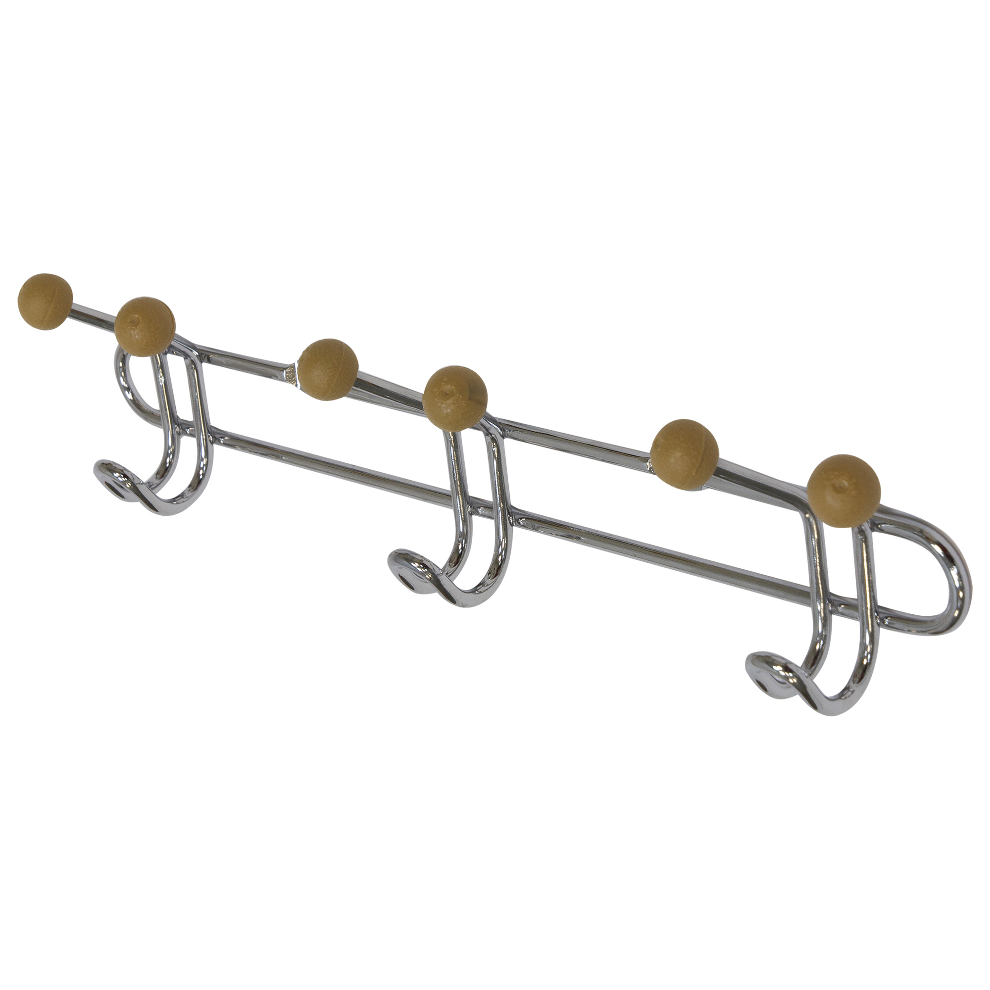 Изображение товара Планка с 3 крючками для ванной и кухни 25.5 см пластик серебристый аквадекор