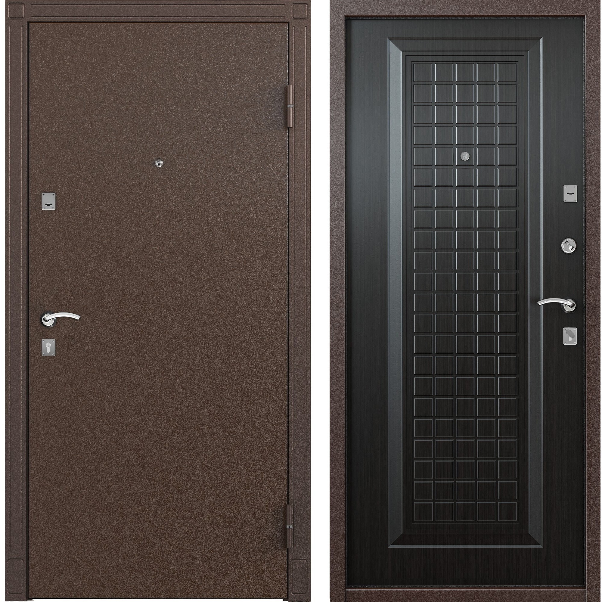 Изображение товара Дверь входная металлическая Спектра 1, 950 мм, правая, цвет тёмный венге
