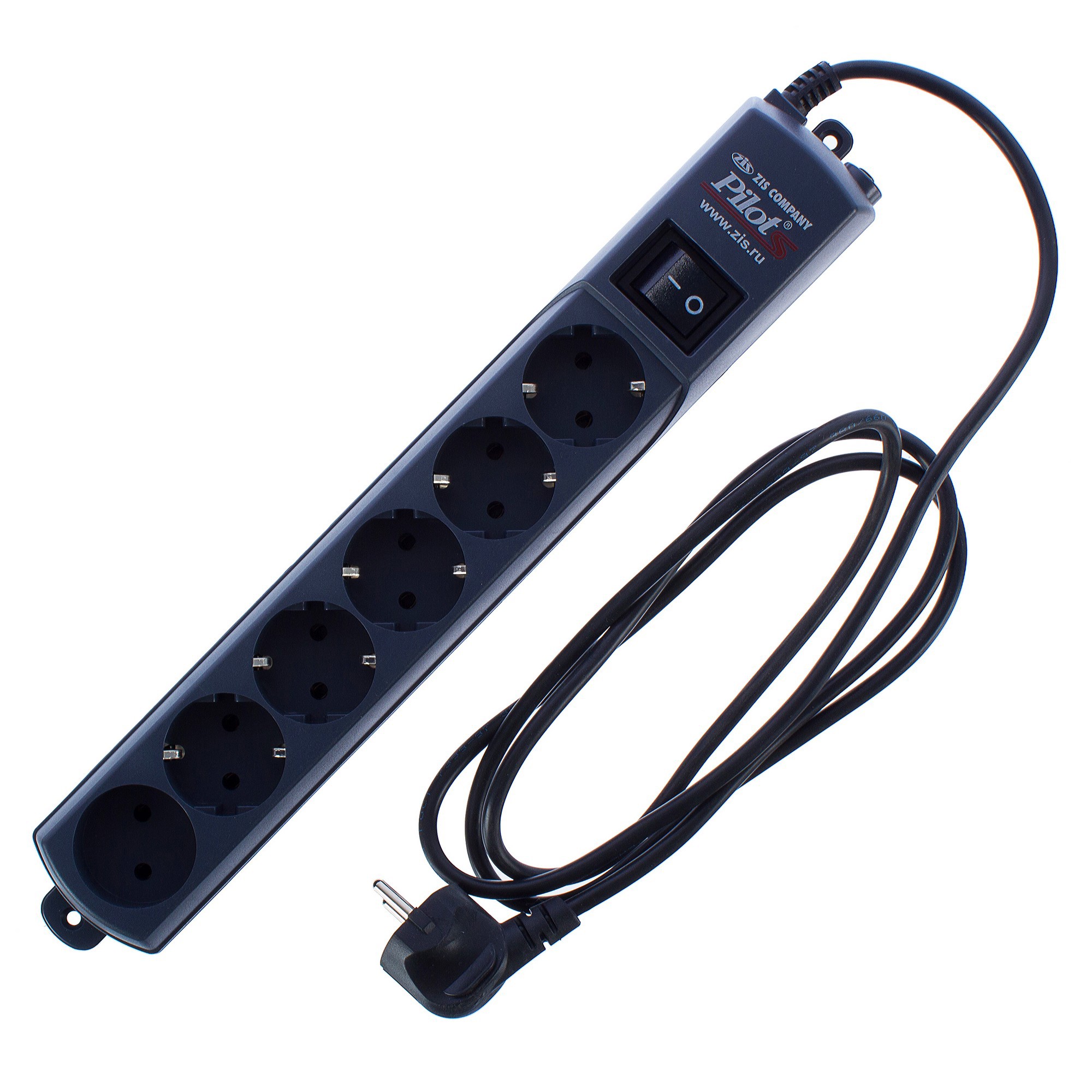Изображение товара Сетевой фильтр Pilot S 5 розеток с заземлением 1 розетка без заземления 1.8 м 2200 Вт цвет графит