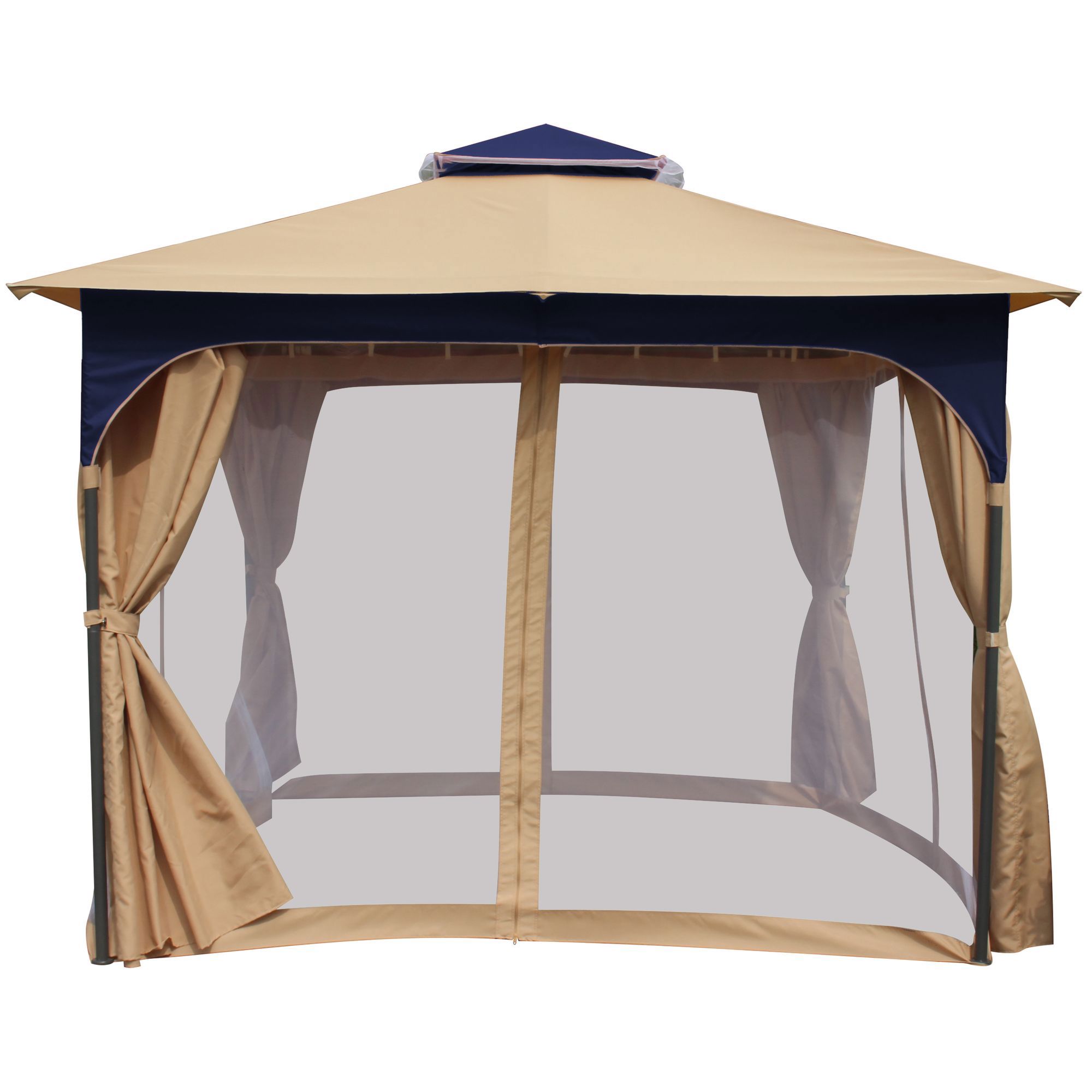 Изображение товара Набор для павильона Сапфир: сетка, тент, сумка для переноски бежевый/ синий