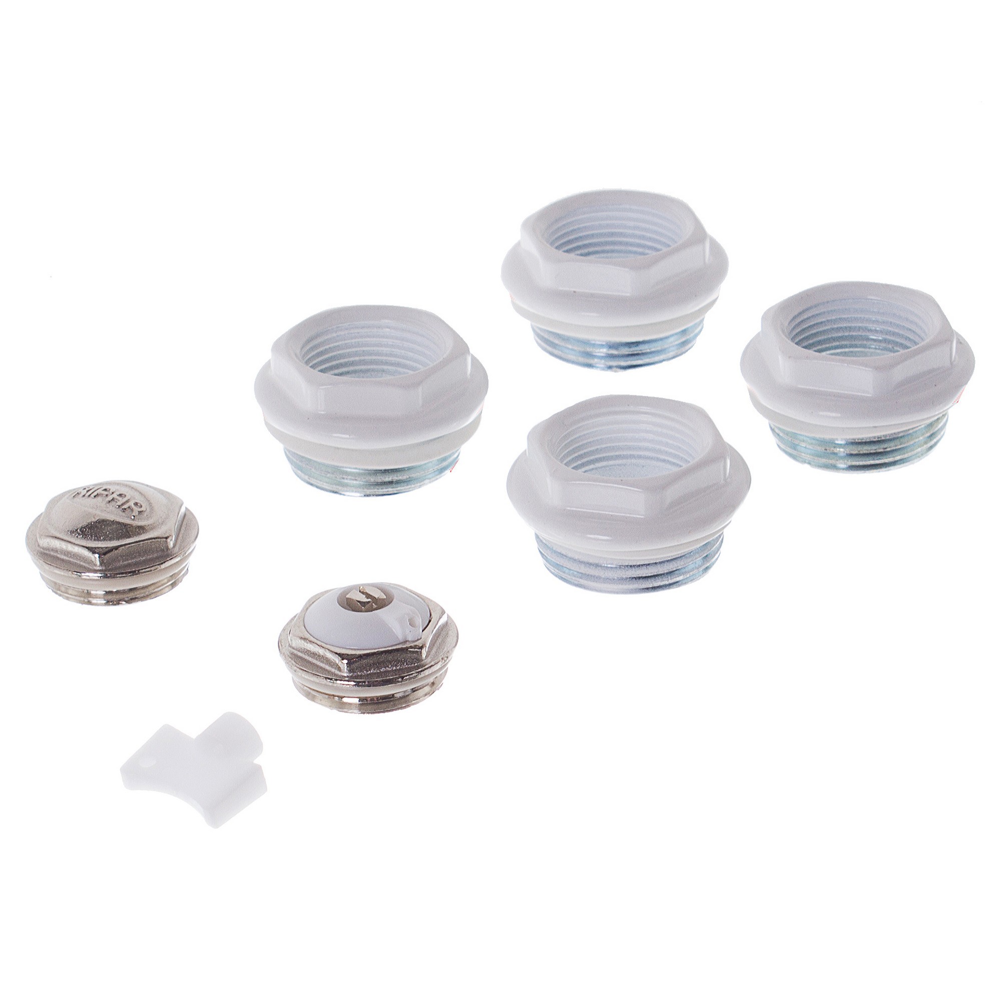 Изображение товара Монтажный комплект для радиатора Rifar 3/4" сталь белый 7 предметов Россия