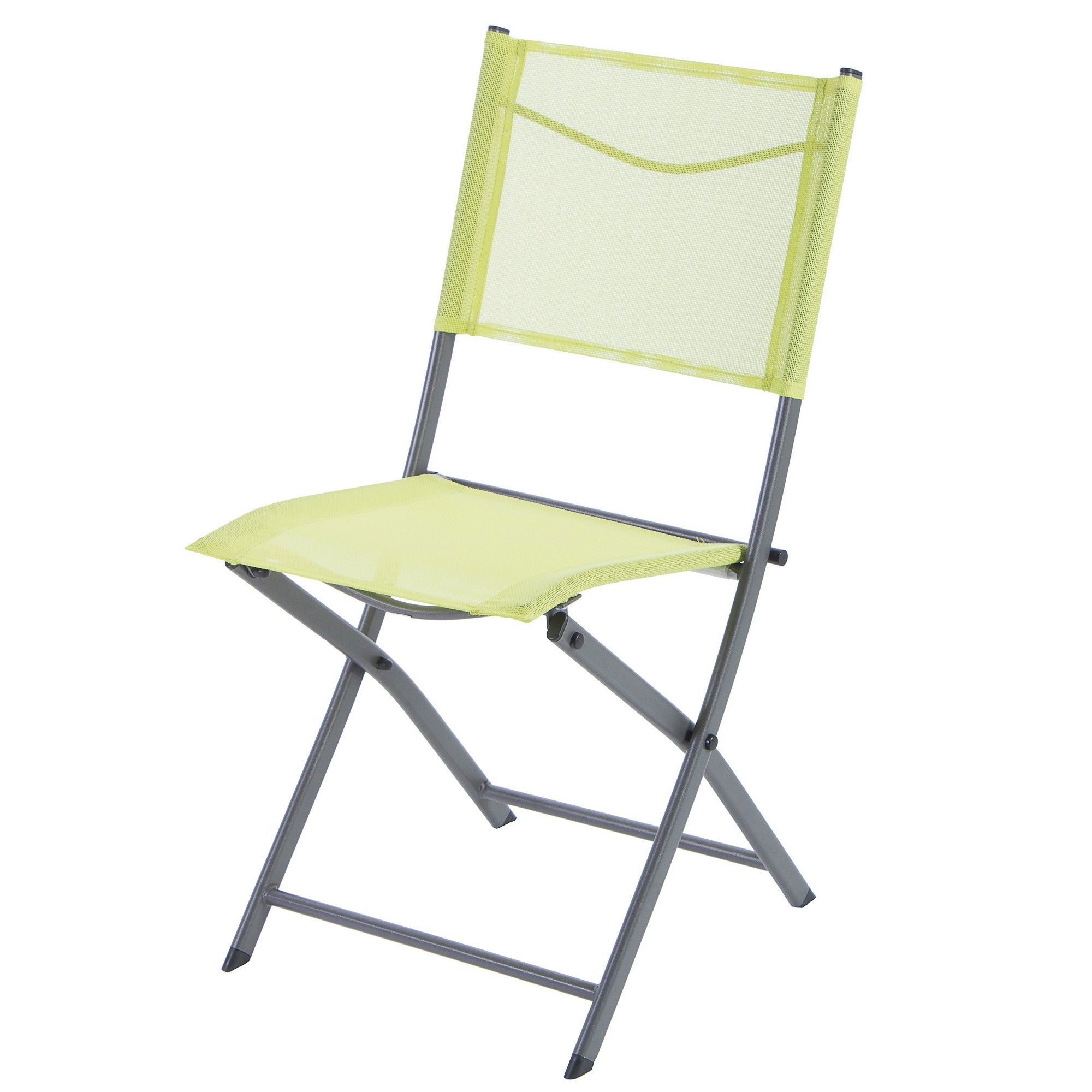 Изображение товара Садовый складной стул зеленого цвета 420x830x520 мм металлический тканевый