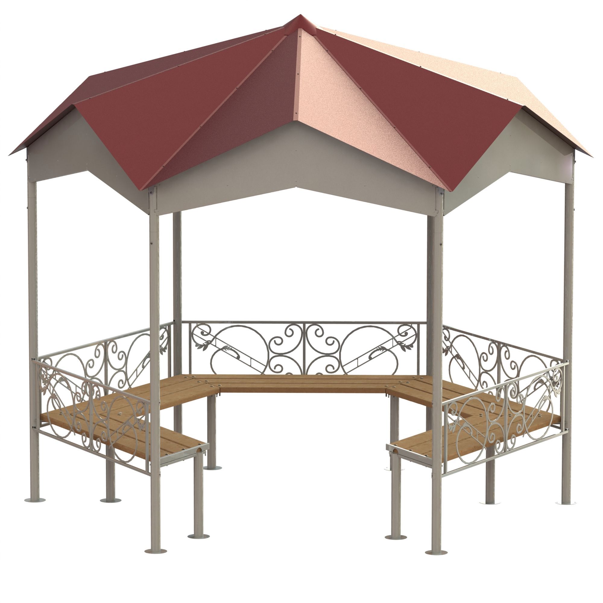 Изображение товара Металлическая садовая беседка Ларотонда 320x280 см из стали для отдыха и мероприятий