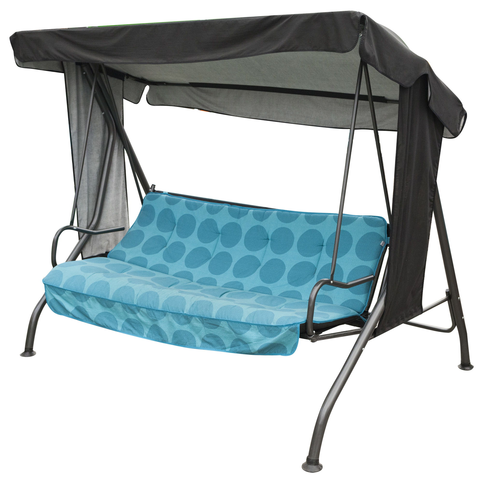 Изображение товара Садовые качели Латина с солнцезащитным тентом и боковыми вставками