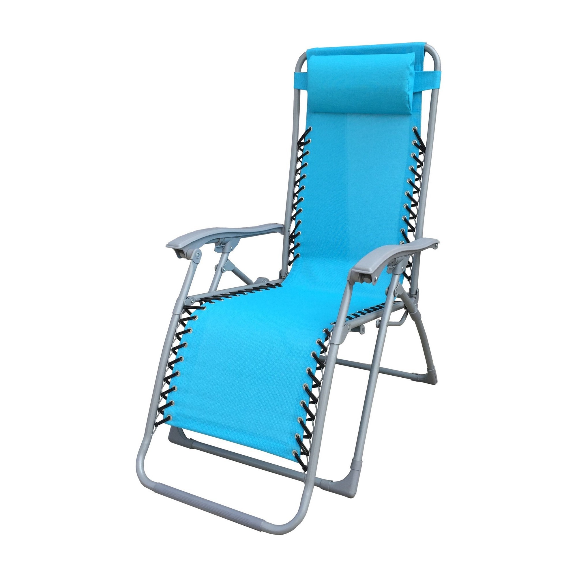 Изображение товара Голубой складной садовый шезлонг Сапфир с регулируемой спинкой