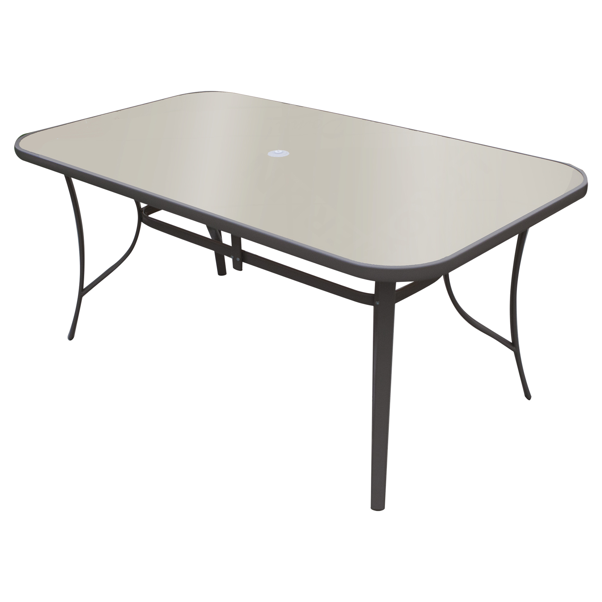 Изображение товара Стол садовый стеклянный 90x70x160 см металл стекло бежевый