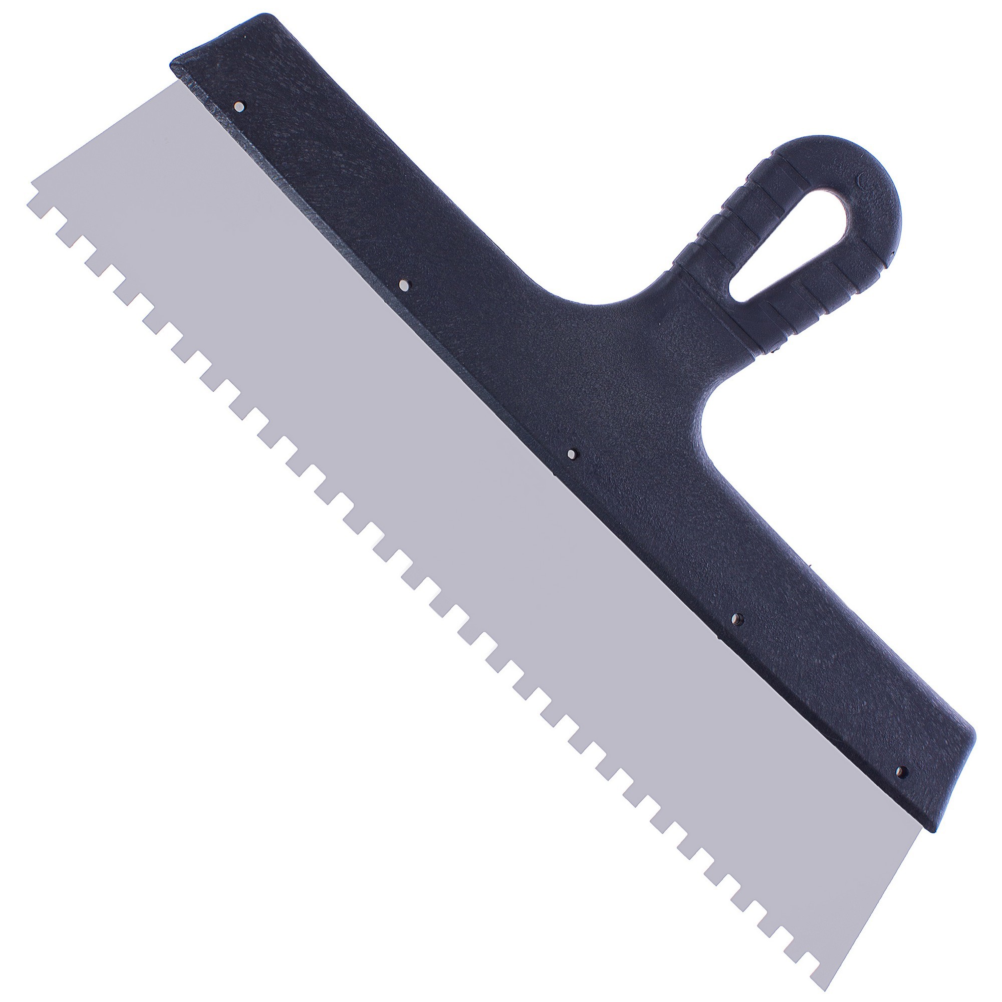 Изображение товара Шпатель зубчатый Интек 350 мм из нержавеющей стали с зубцами 6x6 мм