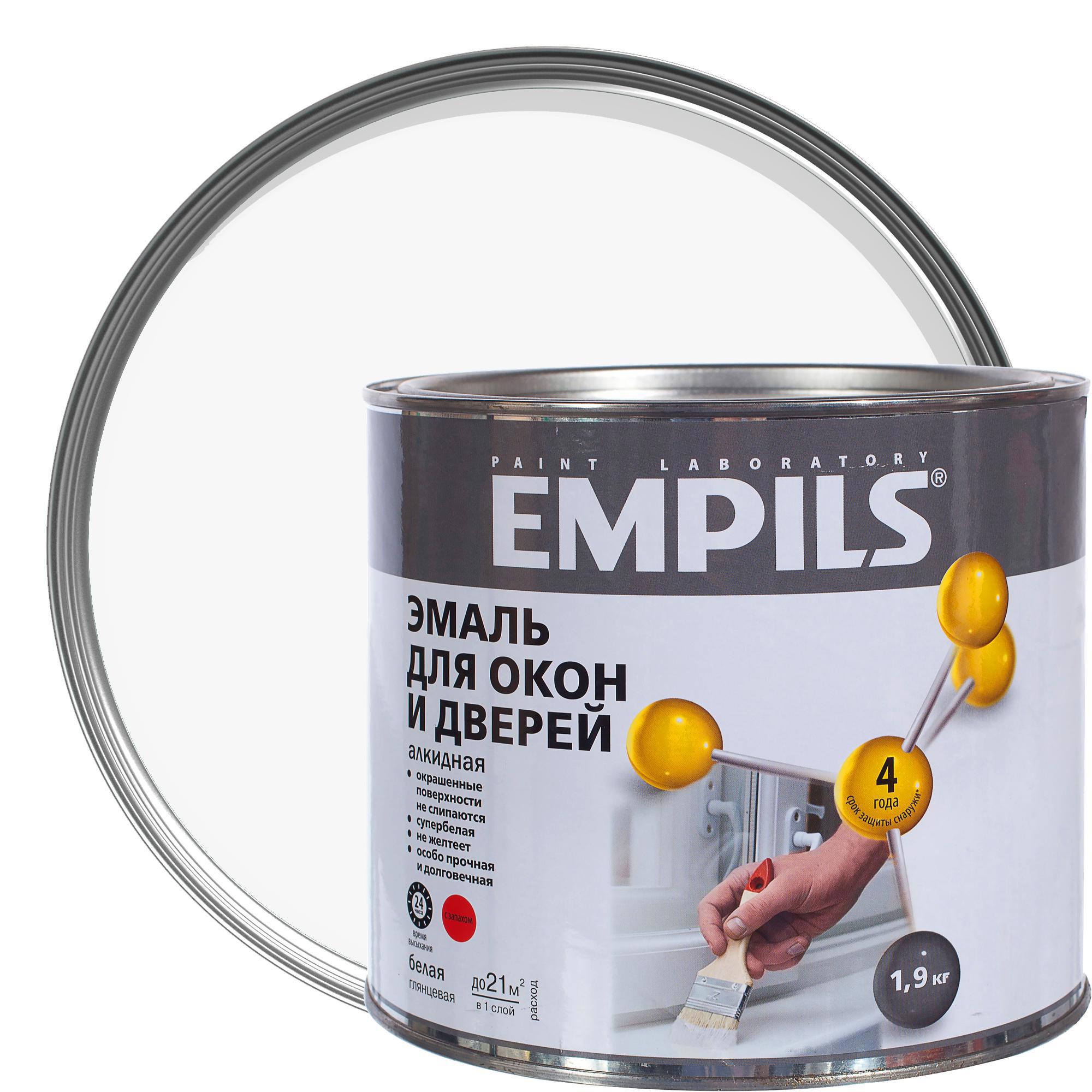 Изображение товара Эмаль для окон и дверей Empils PL глянцевая белая 1.9 кг