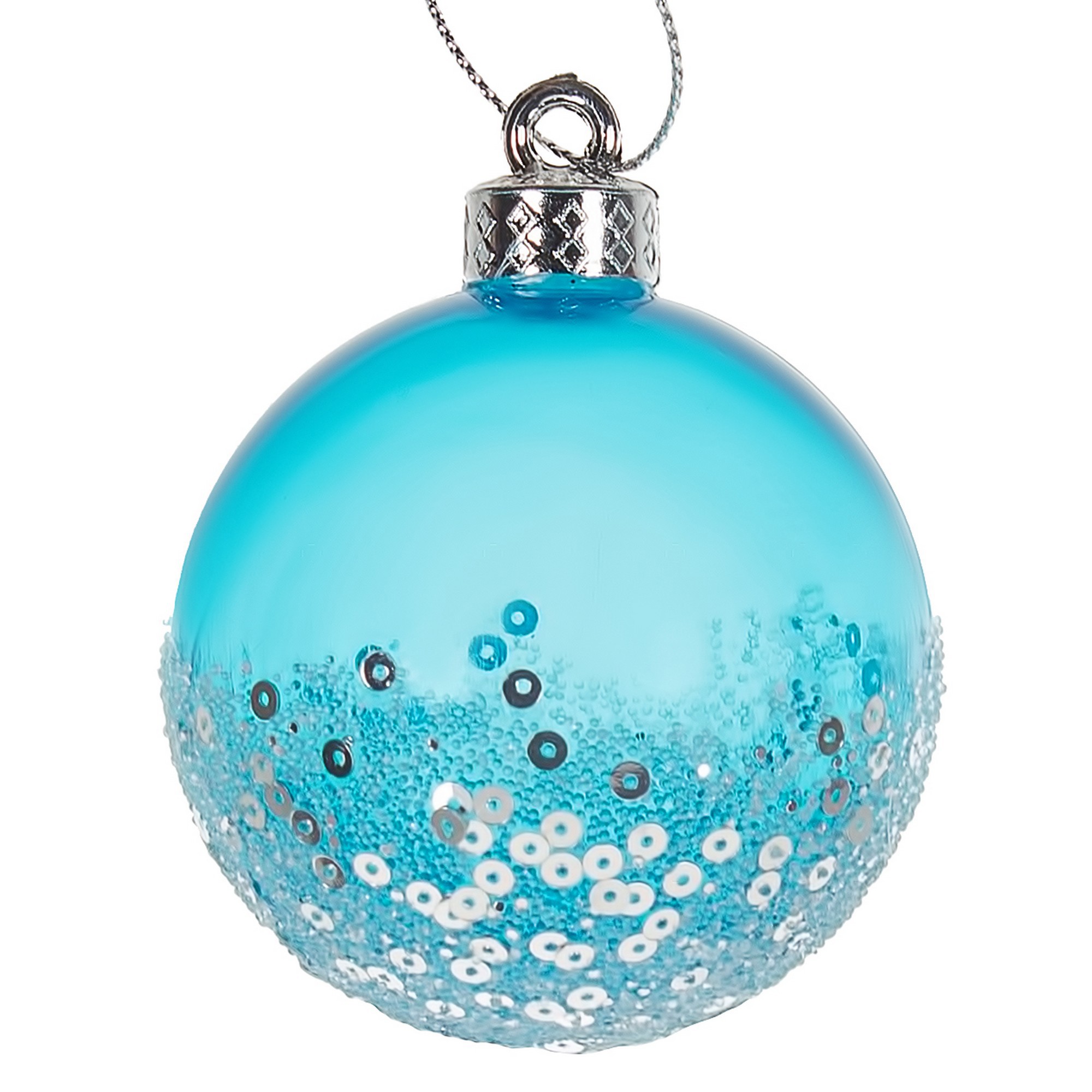 Изображение товара Шар ёлочный с блёстками, 6 см, цвет синий