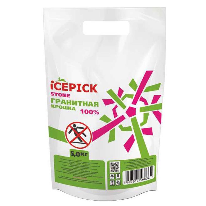 Изображение товара Гранитная крошка ICEPICK STONE 5 кг противогололедное средство для дорожек и тротуаров
