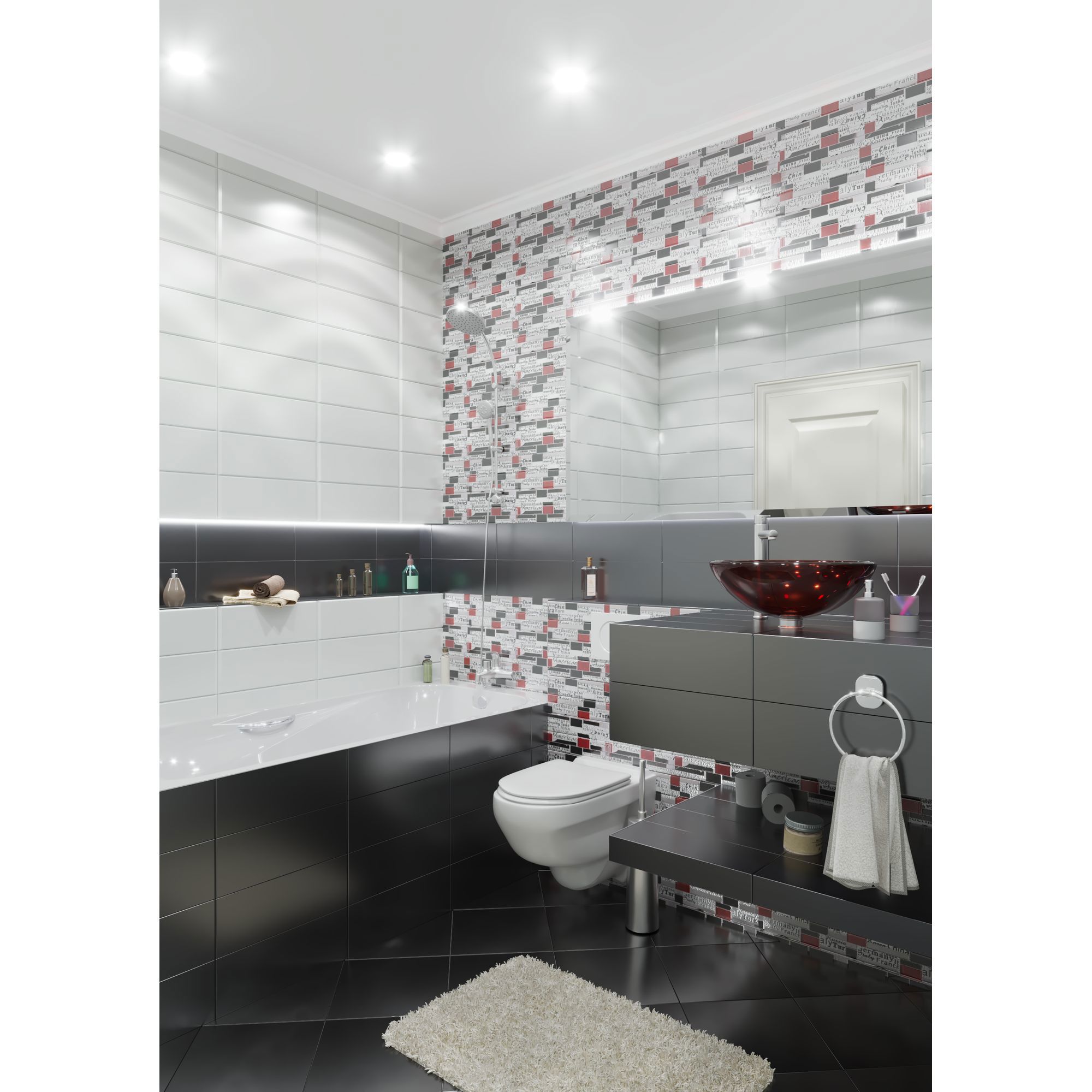 Изображение товара Мозаика Artens черная 30х30.4 см из закаленного стекла