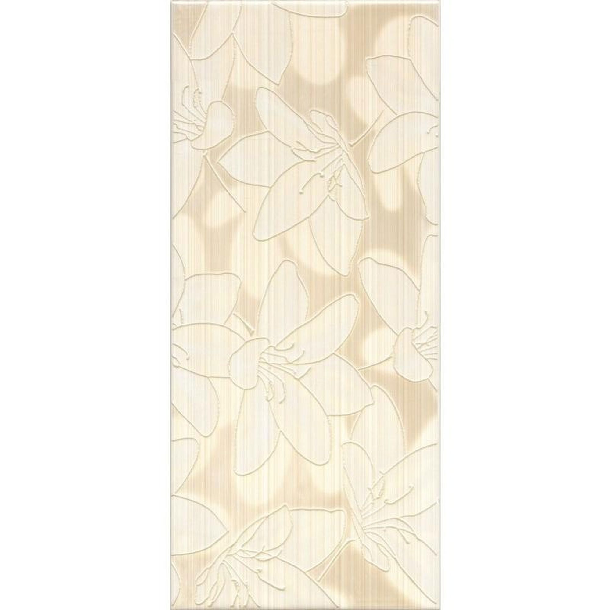 Изображение товара Декор «line Сrema» 20x45 см цветы цвет бежевый