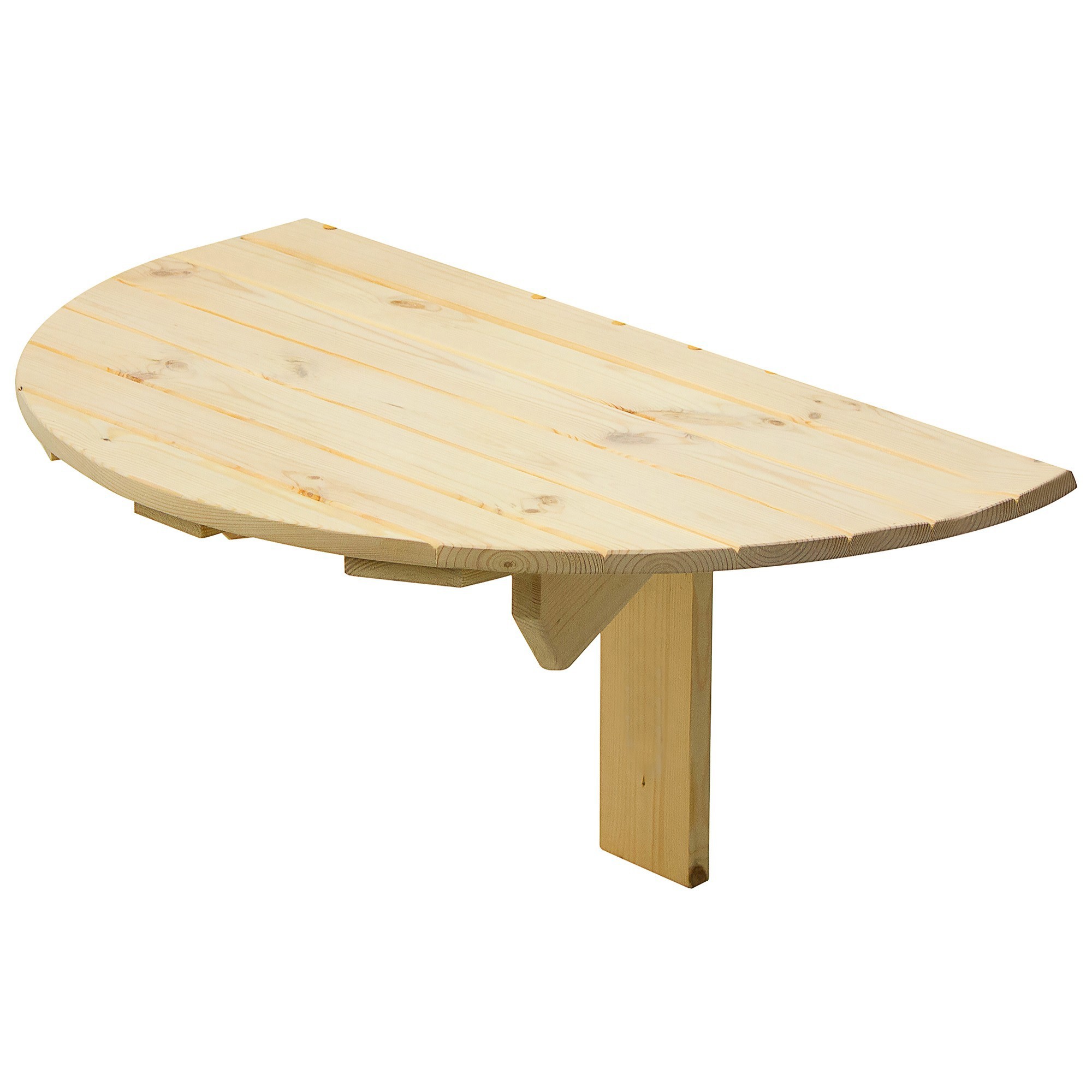 Изображение товара Стол навесной пристенный полукруглый 80x50x42 см из дерева для улицы