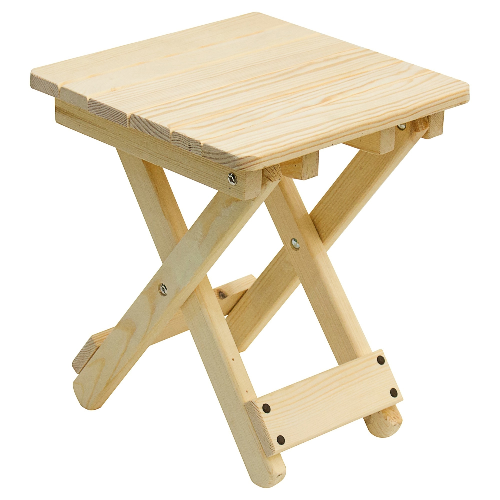 Изображение товара Табурет квадратный Кантри с неокрашенными деревянными планками