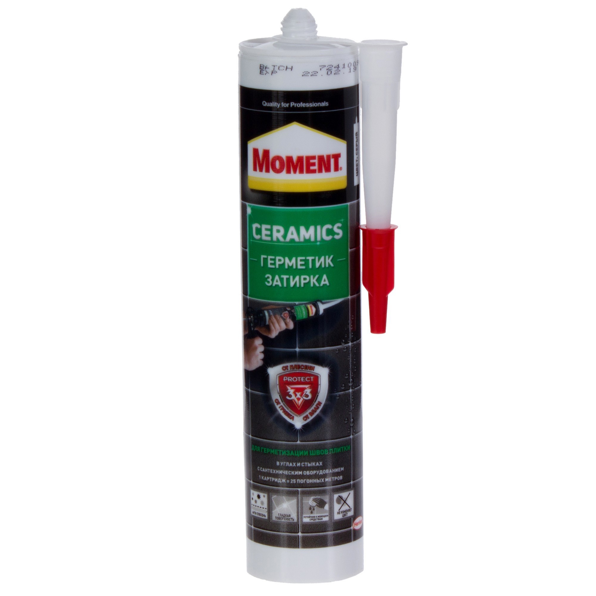 Изображение товара Затирка силиконовая MOMENT Керамикс 280 мл серый для швов плитки