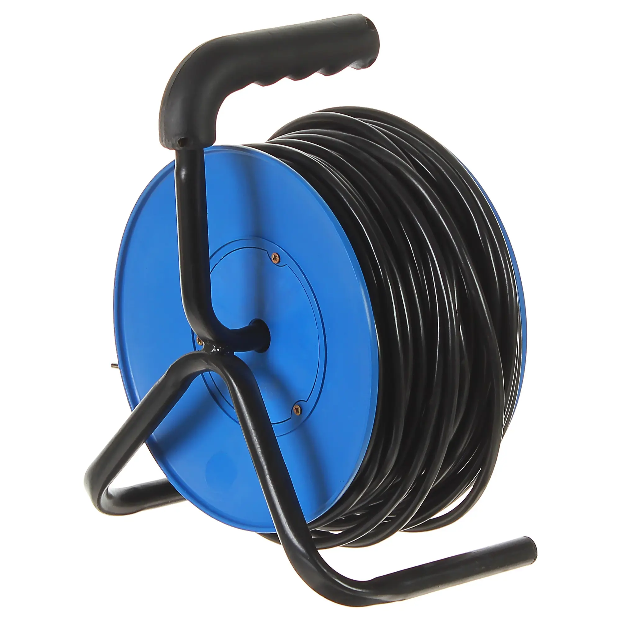 Удлинитель на катушке 4 розетки с заземлением 3x1.5 мм 50 м цвет черный/синий - 1