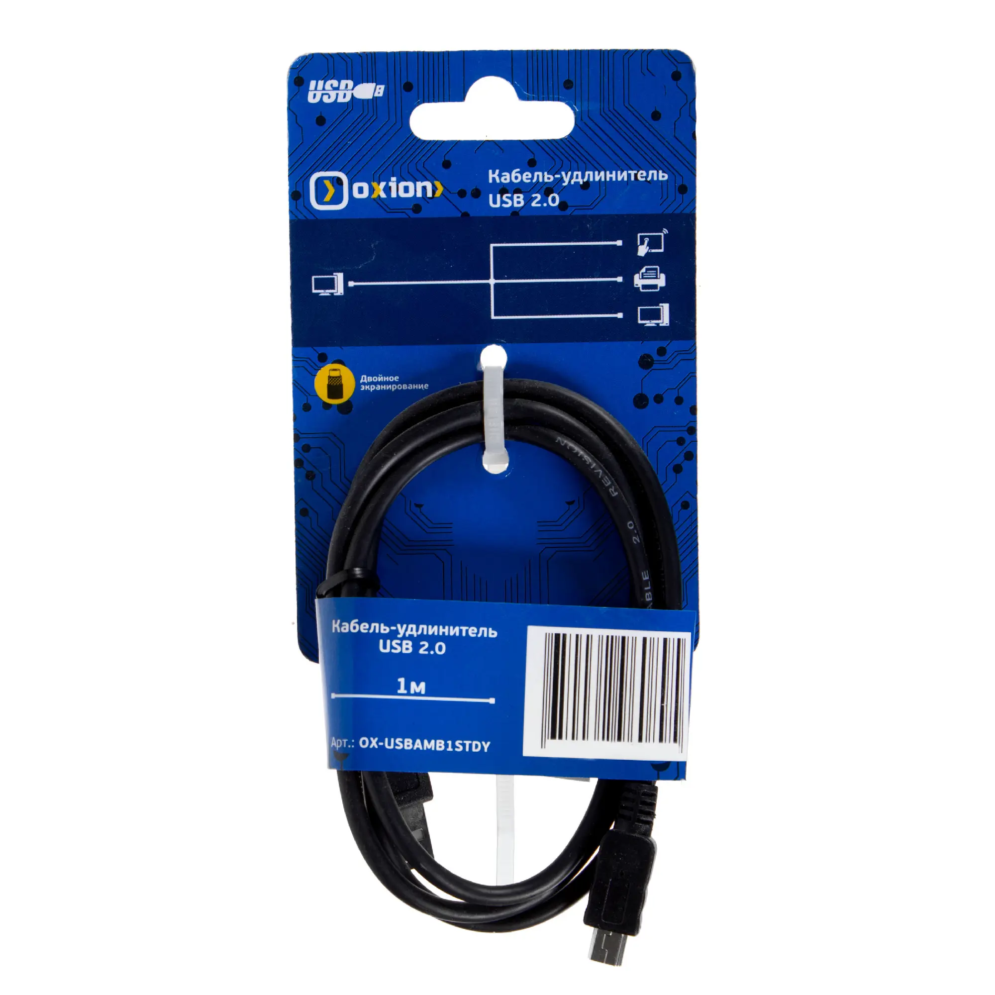 Кабель USB-miniUSB Oxion «Стандарт» 1 м, ПВХ/медь, цвет чёрный - 2