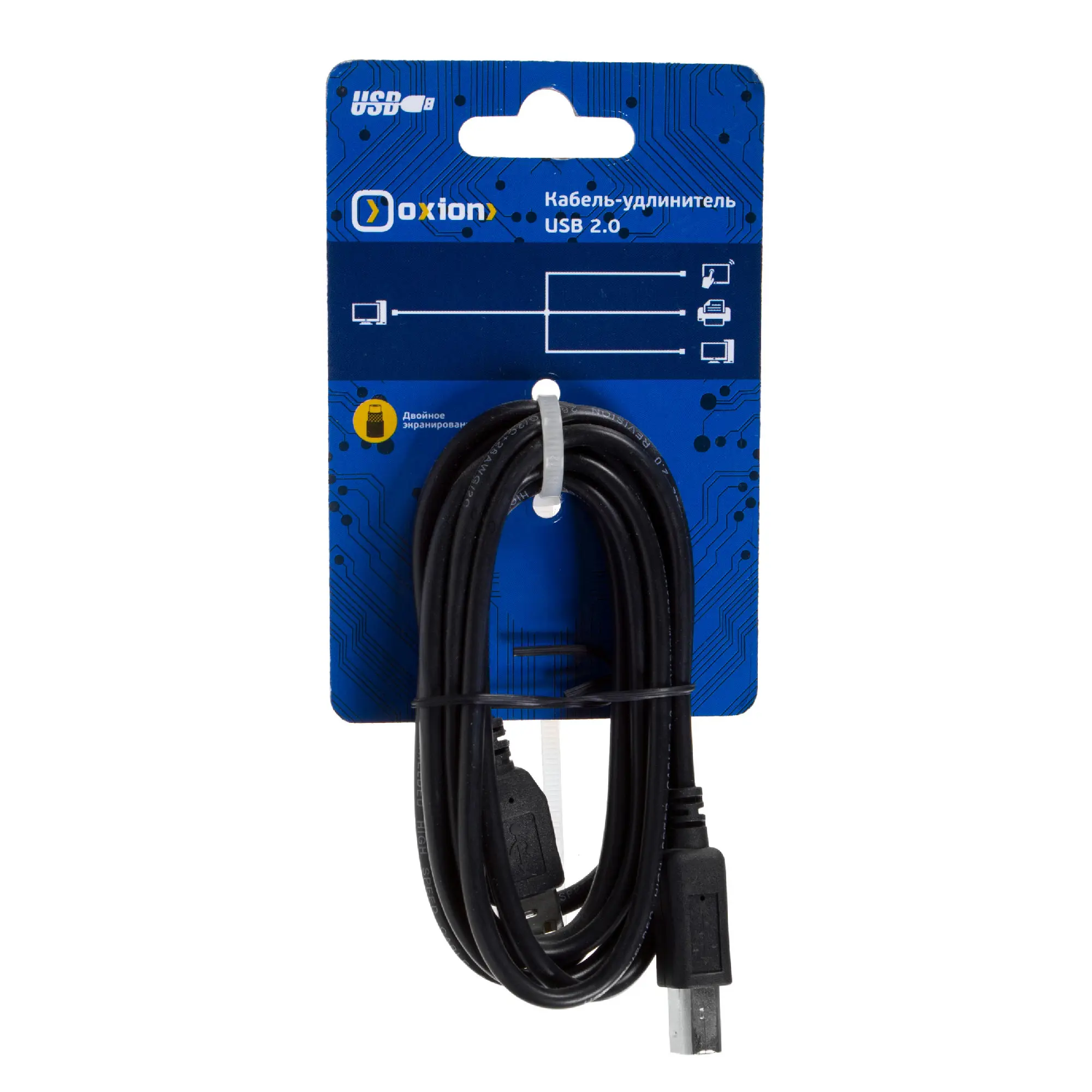 Кабель Oxion USB AM-BM 1.8 м цвет черный - 2