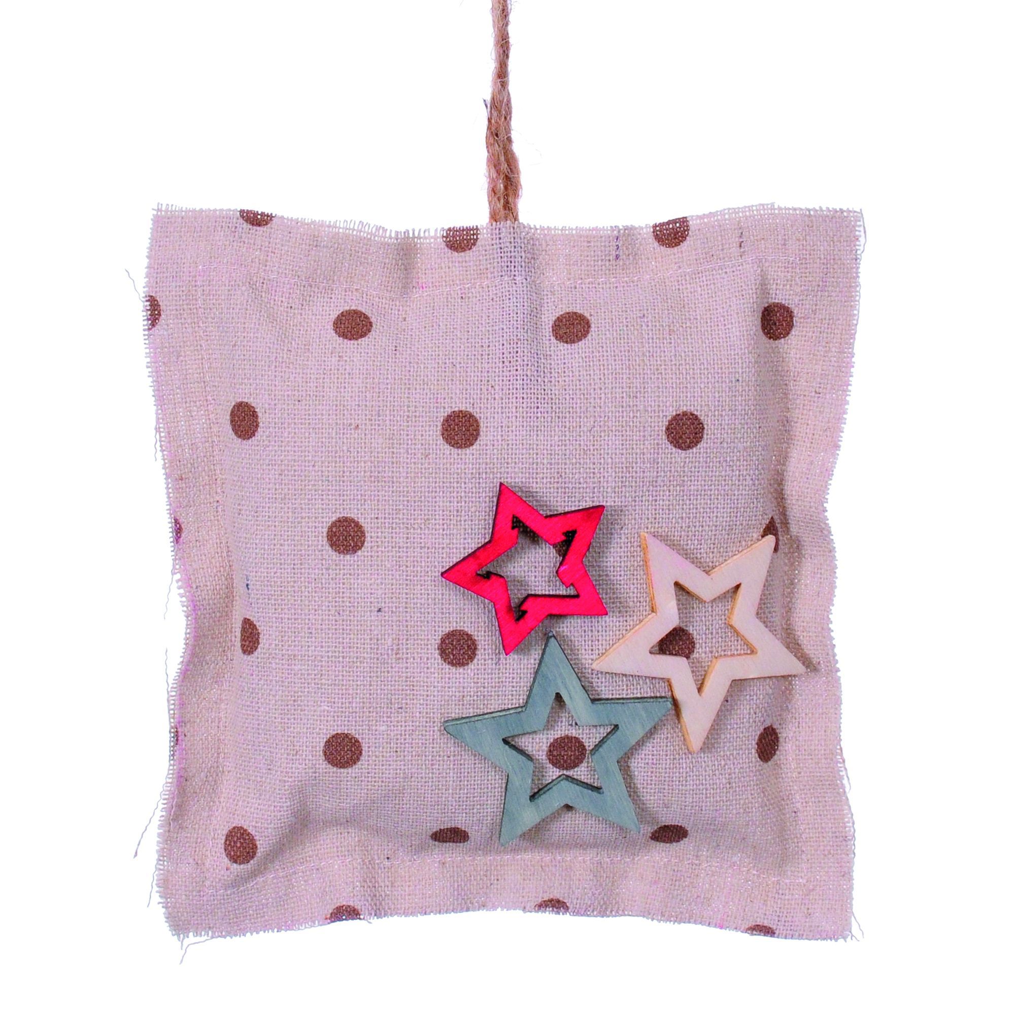 Изображение товара Ёлочное украшение Подушечка со звёздочками разноцветное для новогодней елки