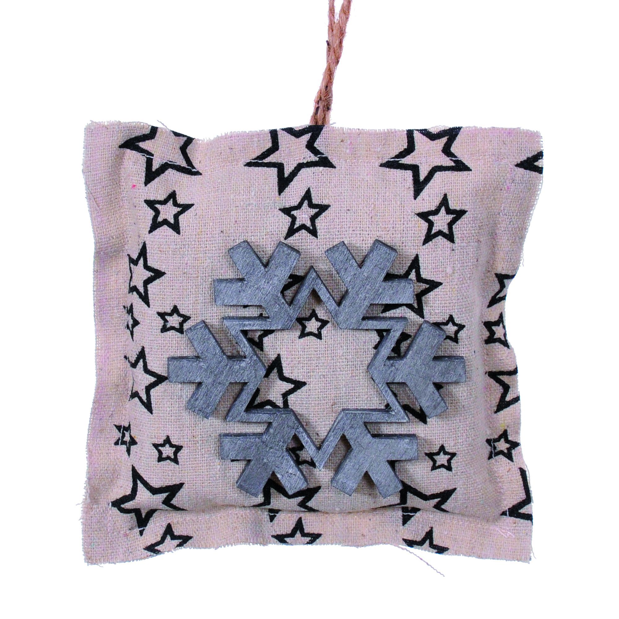 Изображение товара Ёлочное украшение Подушечка серая для новогоднего декора