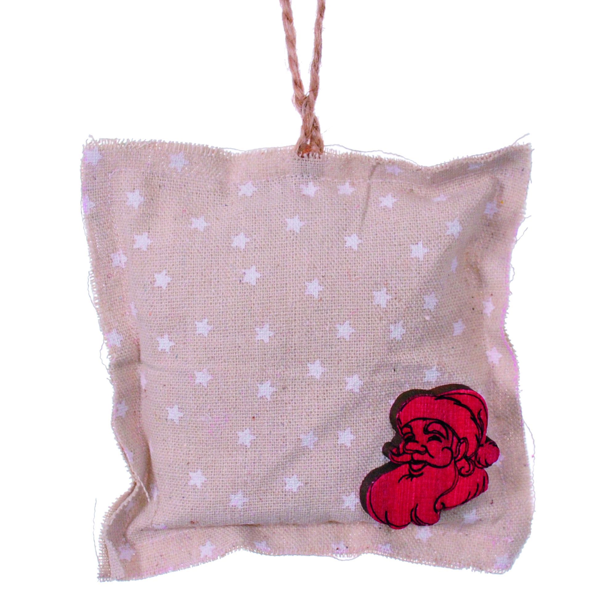 Изображение товара Ёлочное украшение Подушечка с цветочком разноцветная для елки