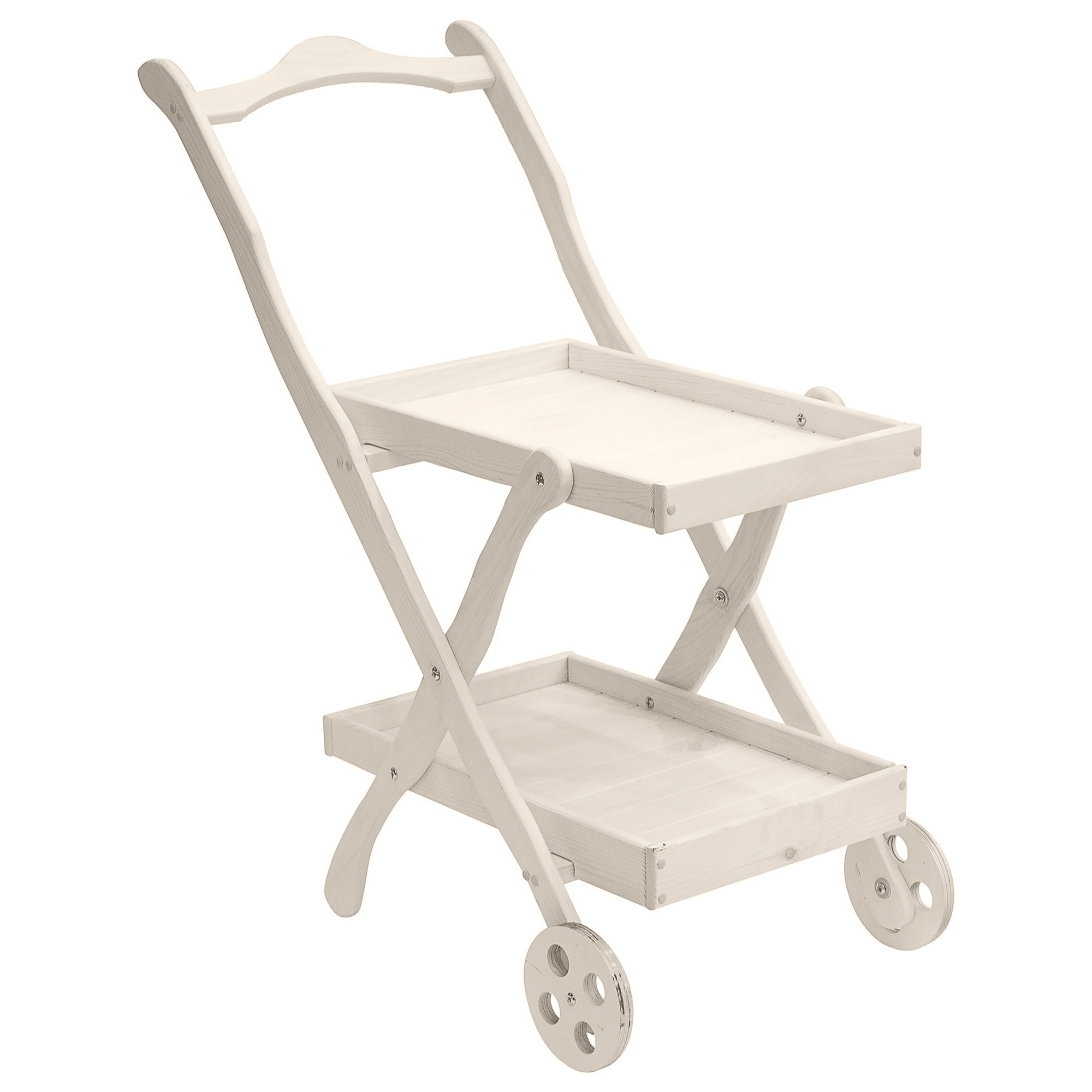 Изображение товара Столик сервировочный Бриз с колёсами, натуральное дерево, складной дизайн