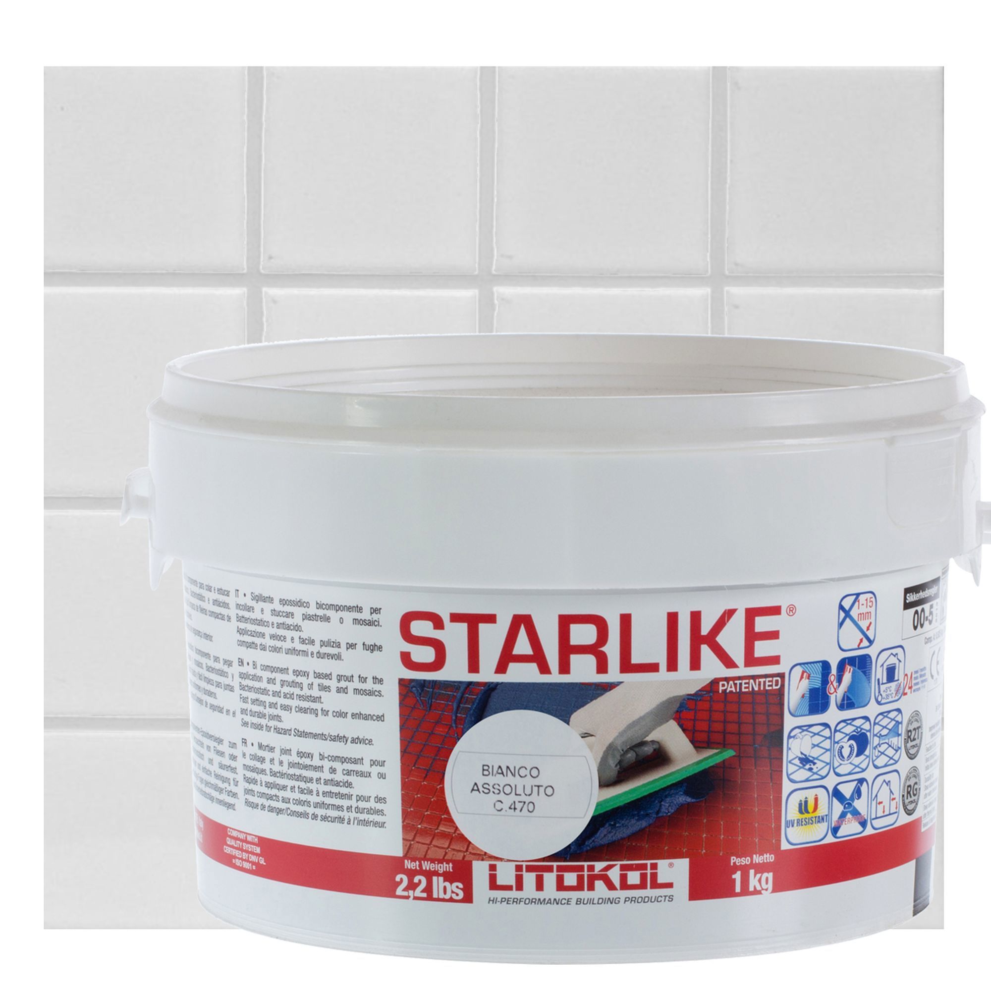 Изображение товара Эпоксидная затирка Litokol Litochrom Starlike C.470 белая 1 кг