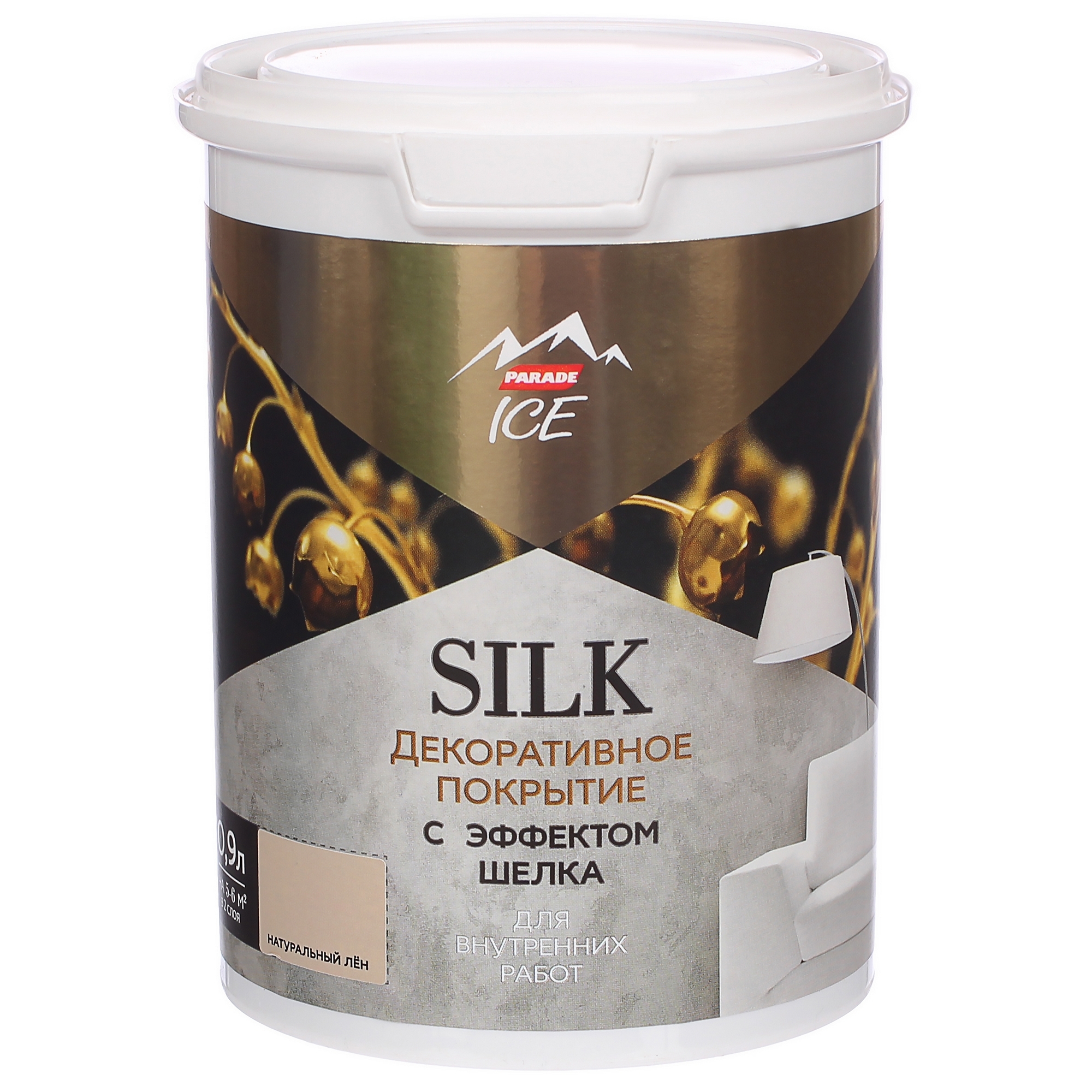 Изображение товара Декоративное покрытие PARADE Ice Silk с эффектом шелка натуральный лен 0.9 л Изображение товара Декоративное покрытие PARADE Ice Silk с эффектом шелка натуральный лен 0.9 л