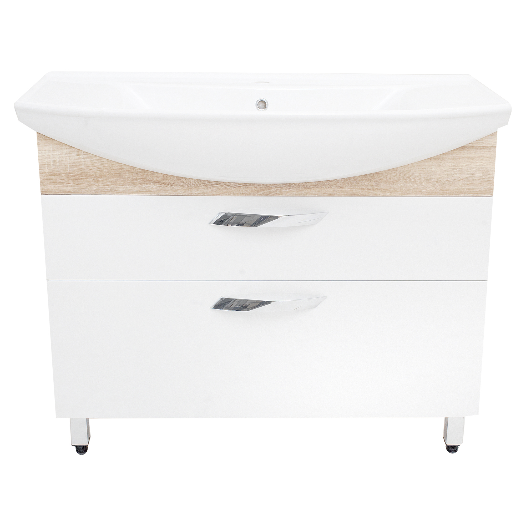 Изображение товара Тумба под раковину напольная «Wave» 105 см цвет бежевый