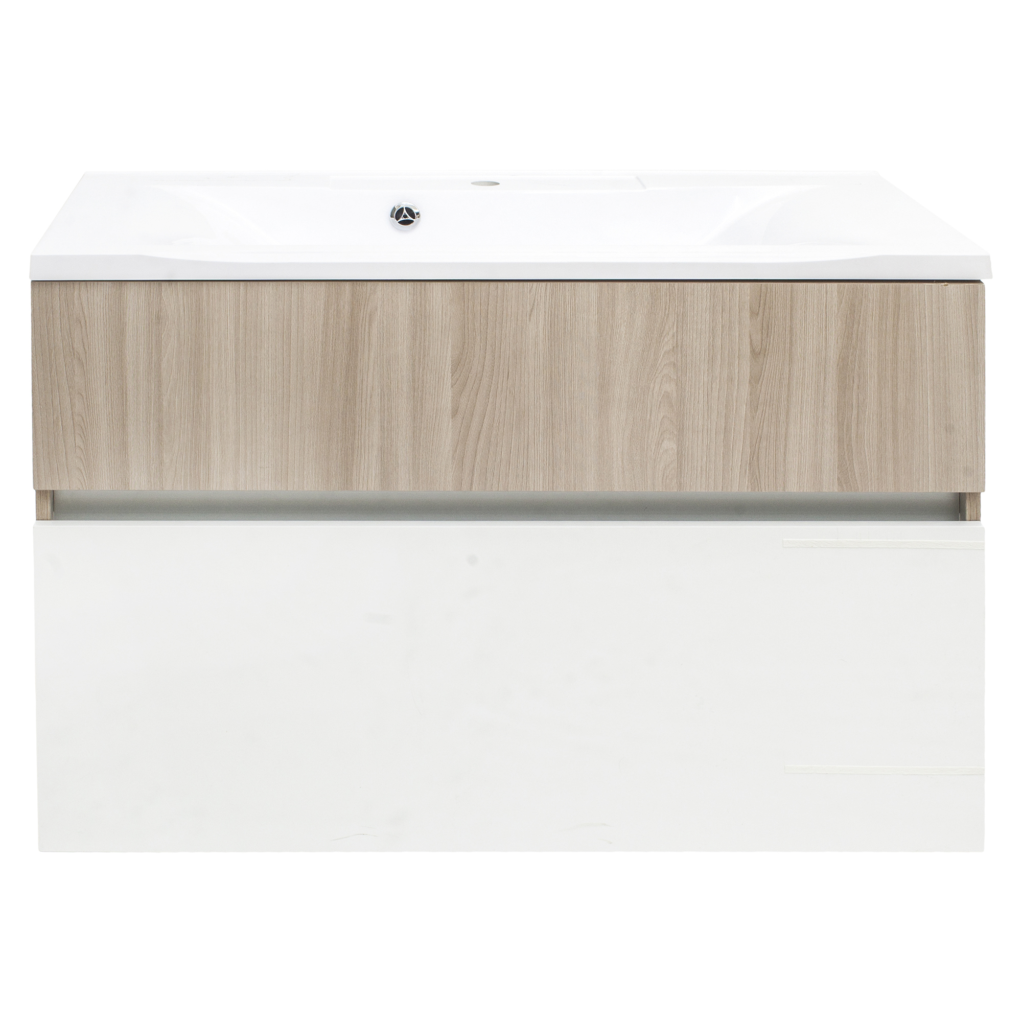 Изображение товара Тумба под раковину подвесная «Римини», 100 см, цвет коричневый/белый