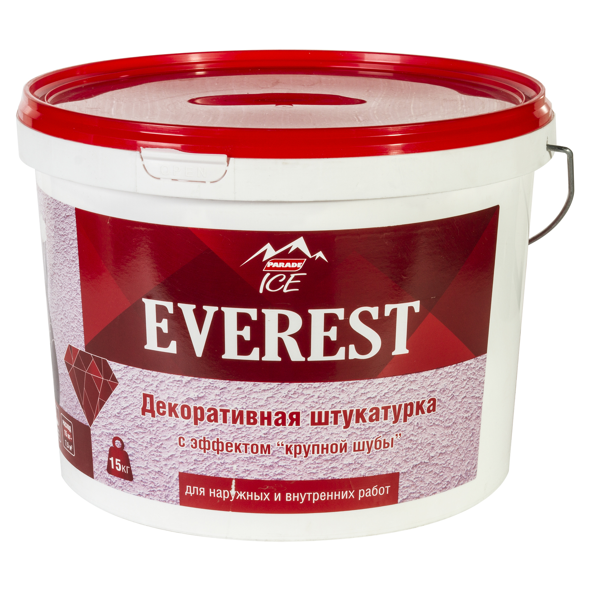 Изображение товара Декоративная штукатурка Parade Ice Everest 15 кг Белая с эффектом "крупной шубы" Изображение товара Декоративная штукатурка Parade Ice Everest 15 кг Белая с эффектом "крупной шубы"