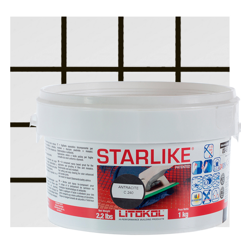 Изображение товара Эпоксидная затирка Litokol Litochrom Starlike C.240 черная 1 кг