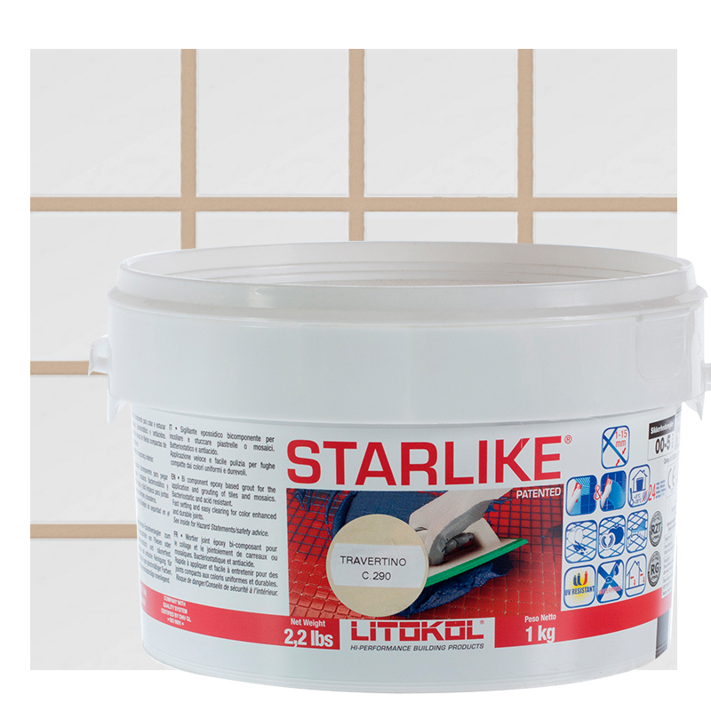 Изображение товара Затирка эпоксидная Litokol Litochrom Starlike C.290 цвет светло-бежевый 1 кг