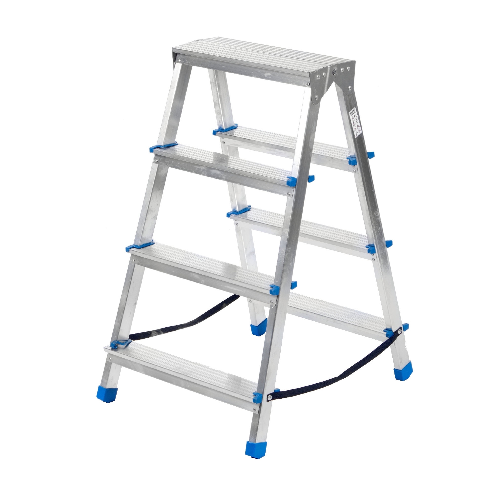 Изображение товара Алюминиевая двухсторонняя стремянка Ladderbel STR2-AL-4 4 ступени 150 кг