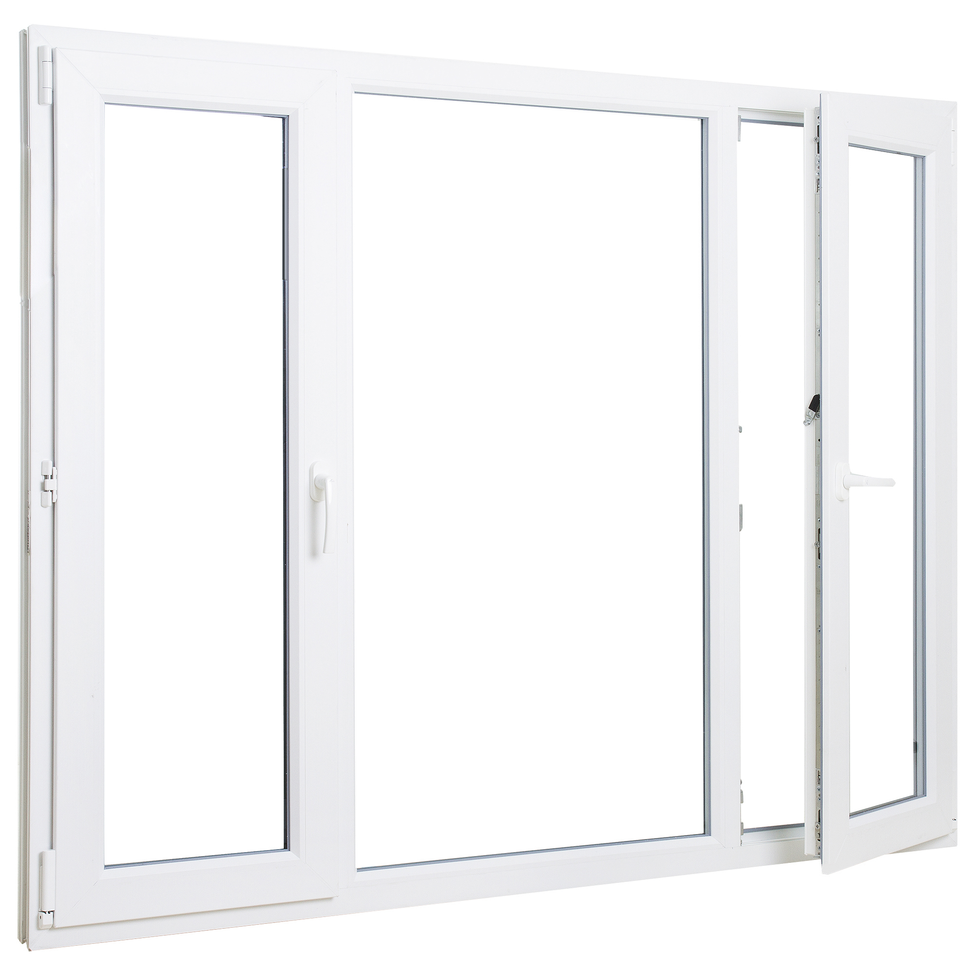 Изображение товара Окно ПВХ трёхстворчатое 177х117 см поворотное левое/глухое/поворотно-откидное правое