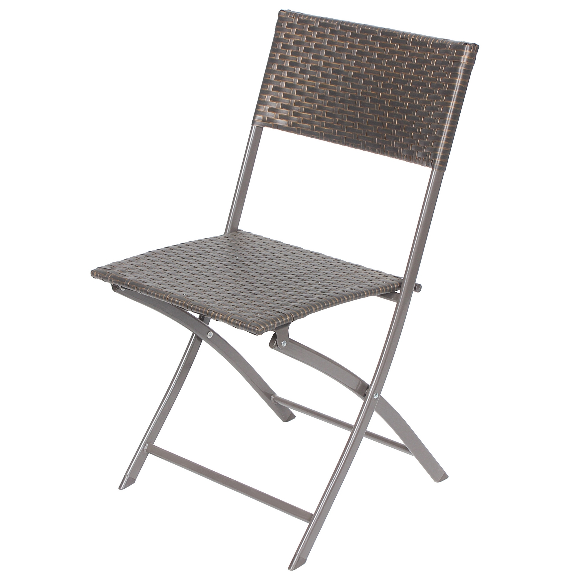 Изображение товара Садовый складной коричневый стул из полиротанга для дачи и отдыха